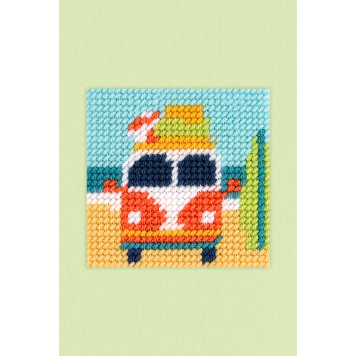 DMC Kreativset DMC Gobelin Stickset "Wohnmobil", vorbedruckt, 15x15cm..., (embroidery kit by Marussia)