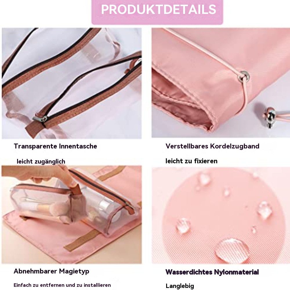 Blusmart Kulturbeutel 4-in-1-Make-up-Taschen (Abnehmbare Kosmetiktasche, Große Kapazität, Tragbar, faltbar), Für Reisen, Kosmetika, Aufbewahrung, Kulturbeutel – Bild 4 von 5