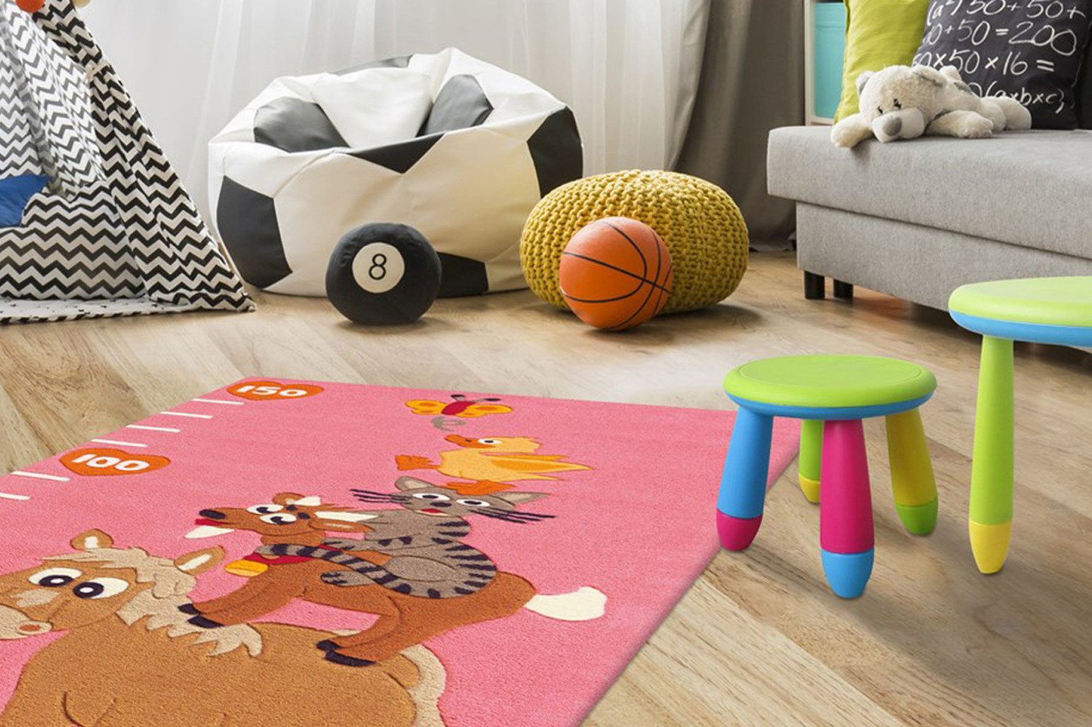 Arte Espina Kinderteppich Joy 4168, rechteckig, Höhe: 22 mm, Sehr strapazierfähig, Fußbodenheizungsgeeignet