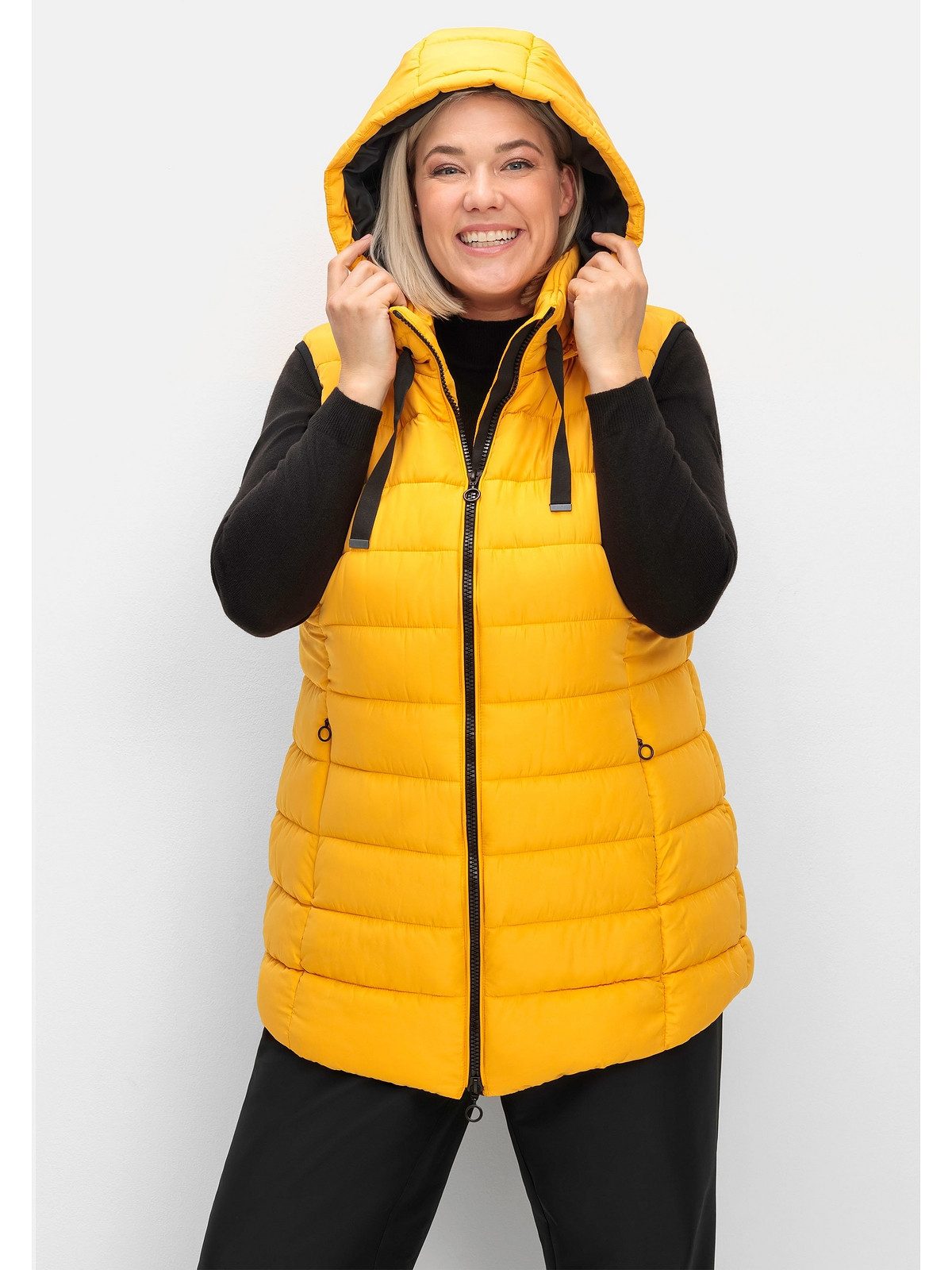 Sheego Steppweste Große Größen mit abnehmbarer Kapuze