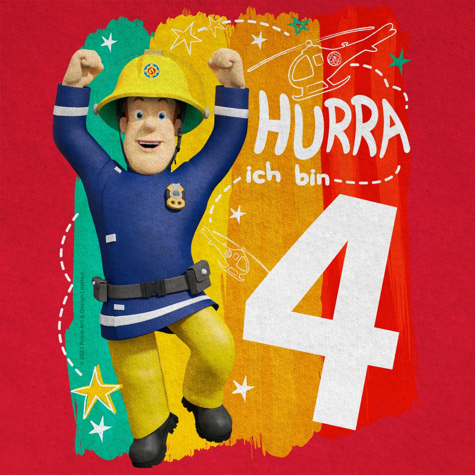 Shirtracer T-Shirt Hurra ich bin Vier - Sam (1-tlg) Feuerwehrmann Sam Jungen