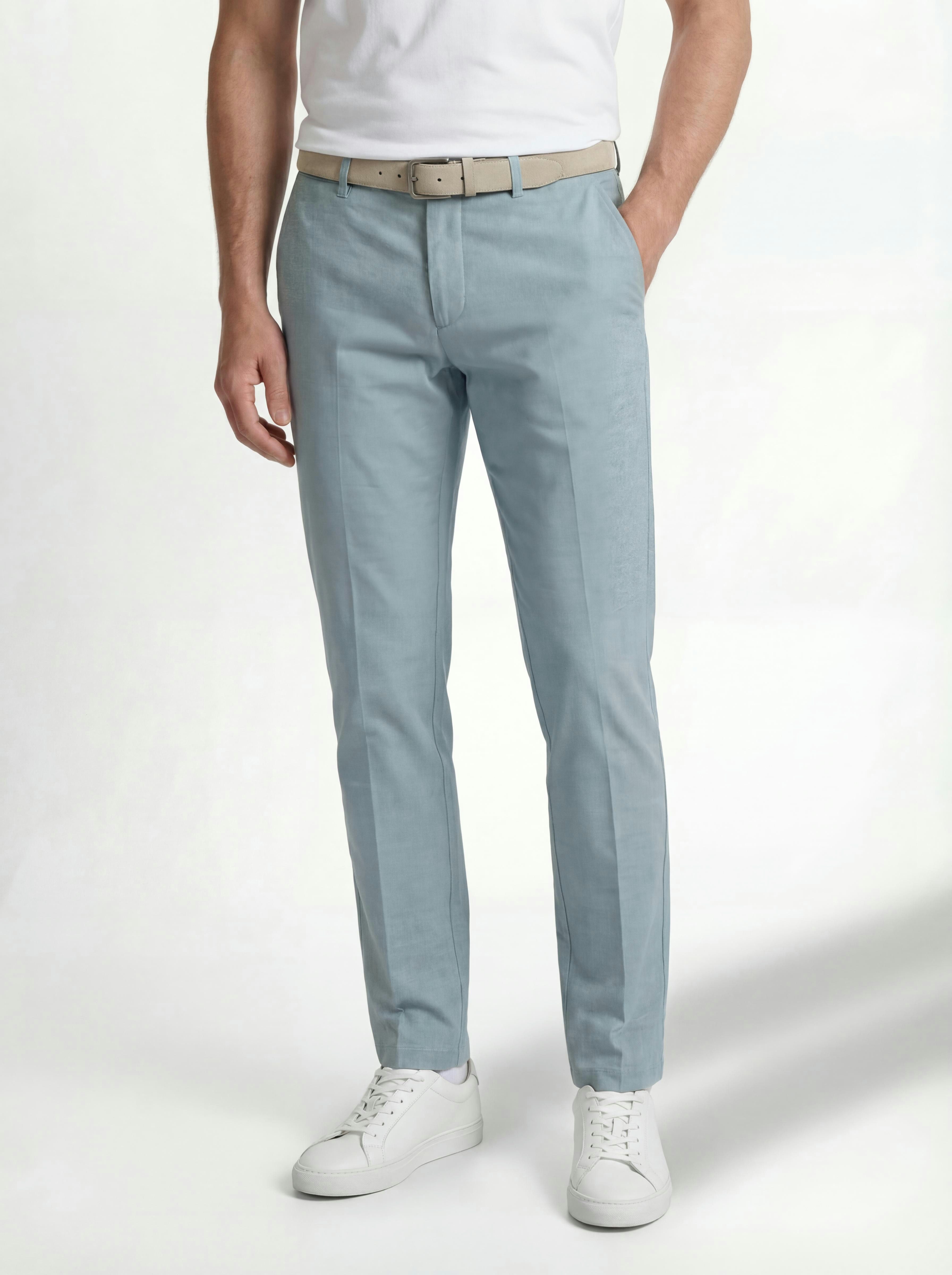 Hiltl Chinos Taura - Summer Popeline, Slim-Fit, Baumwolle-hellblau-50