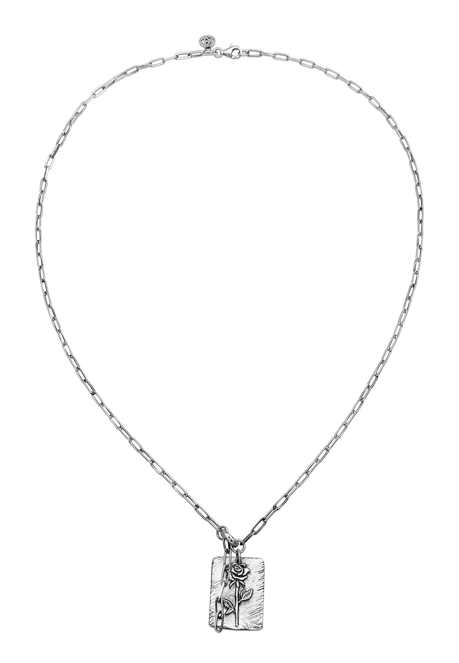 HAZE & GLORY Silberkette Gliederkette Vintage Anhänger Rose 925 Silber, Plä günstig online kaufen