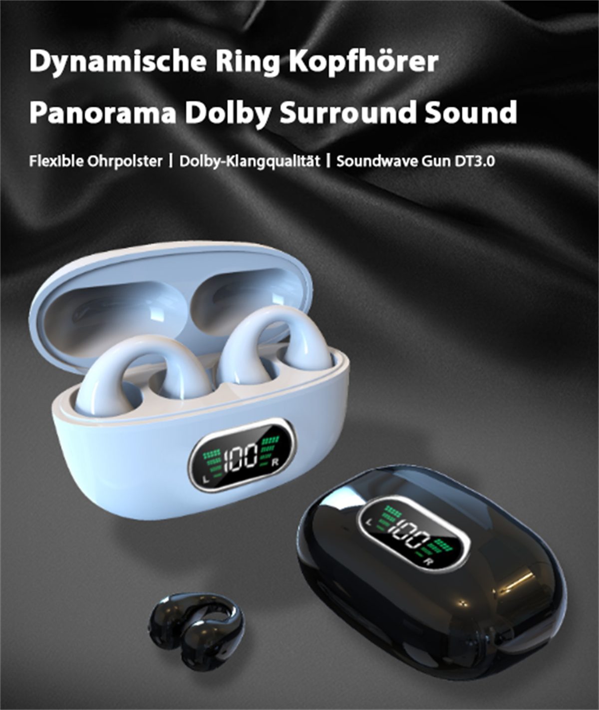 schmerzloses Digitaldisplay v5.3 + + intelligentes selected (Bluetooth Weiß Kopfhörer des Bluetooth-Headset-Ohrclip mit Tragen carefully Rauschunterdrückungsfunktion Ohrclips)