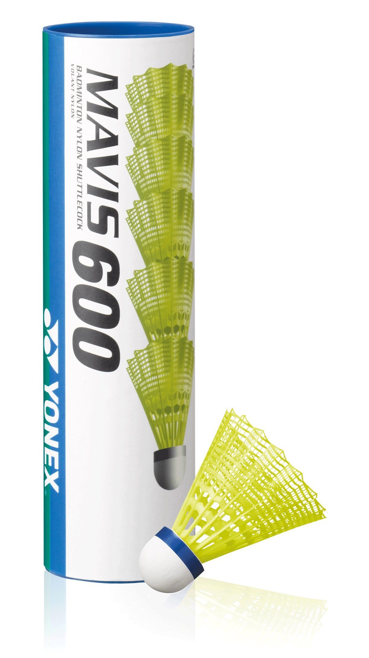 Yonex Badmintonball Mavis 600 Nylon gelb Dose 6er, Geschwindigkeit: schnell