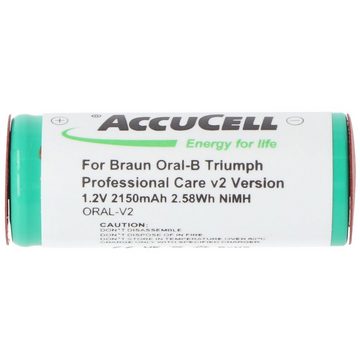 AccuCell Akku passend für Braun Oral-B Triumph Professional Care v2 Version, L Akku 2150 mAh (1,2 V)