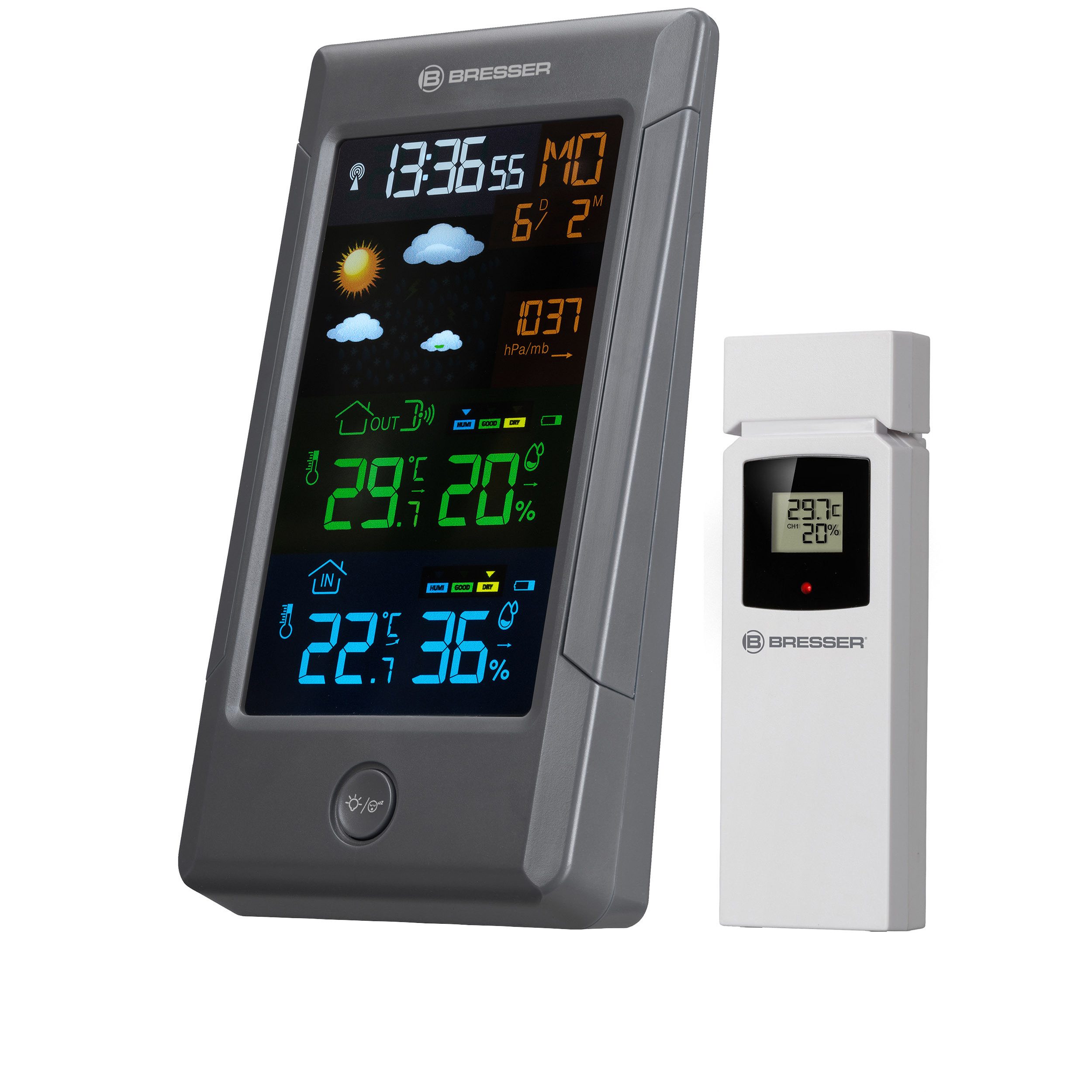 BRESSER BRESSER ClimateTemp NBF Farbwetterstation mit DCF-Zeitsignal Wetterstation
