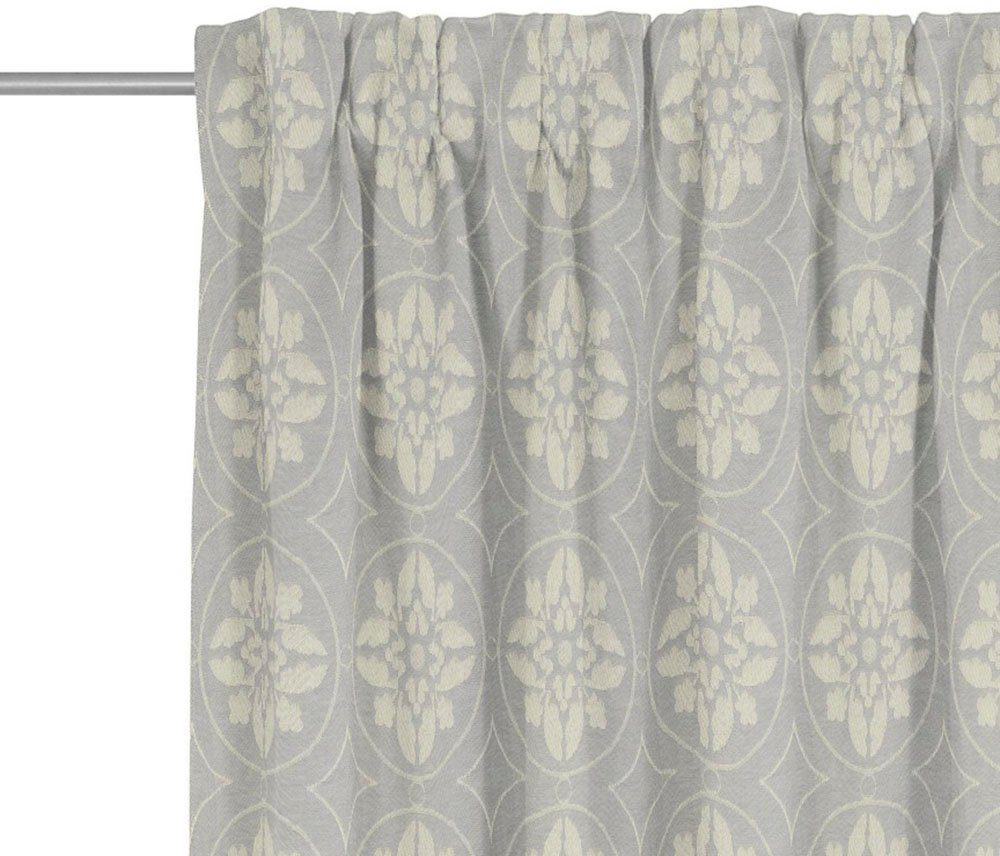 Vorhang Romantic Puligny Jacquard, Multifunktionsband nachhaltig light, (1 hellgrau Adam, St), Bio-Baumwolle blickdicht, aus