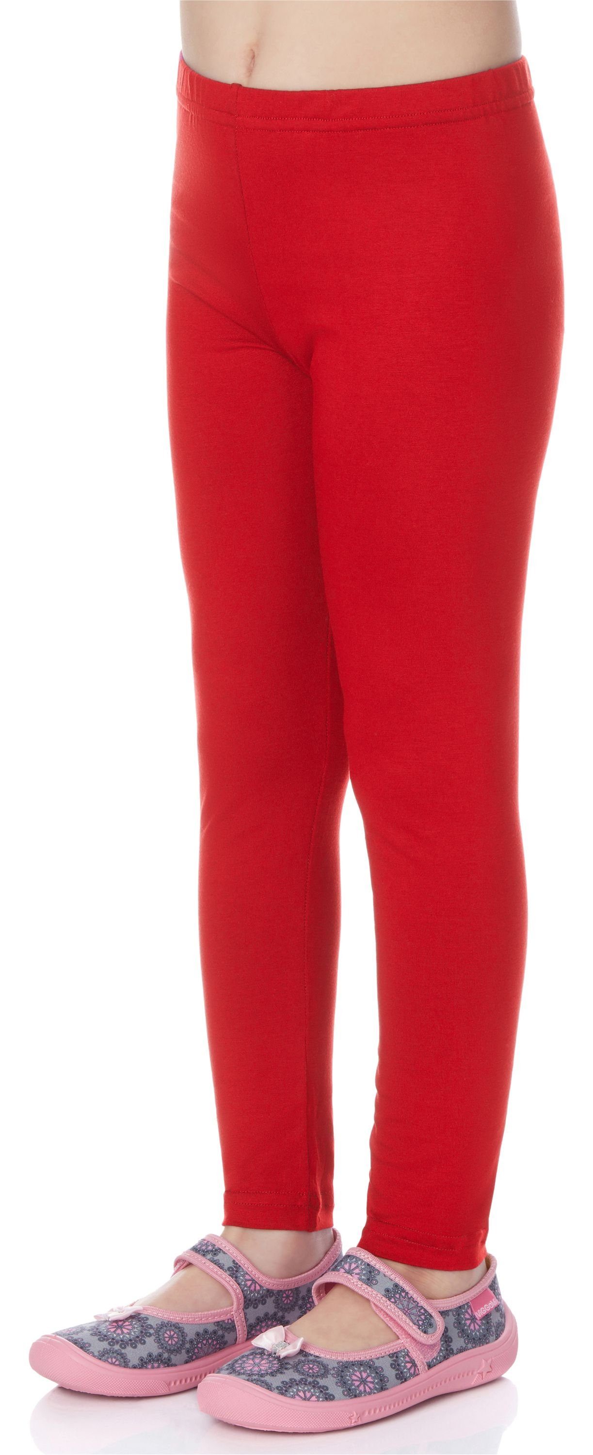 Merry Style Leggings Mädchen Lange Leggings aus Viskose MS10-130 (1-tlg) elastischer Bund Rot