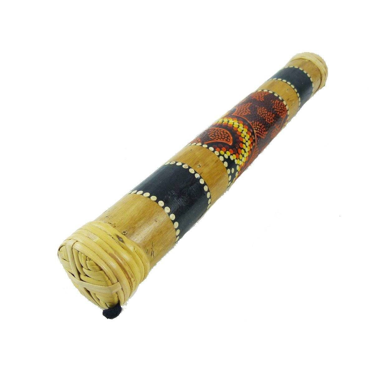 SIMANDRA Klangröhren Regenmacher Rainstick Rainmaker Bambus bemalt Aborigine Dot Painting, harmonisierend und beruhigend
