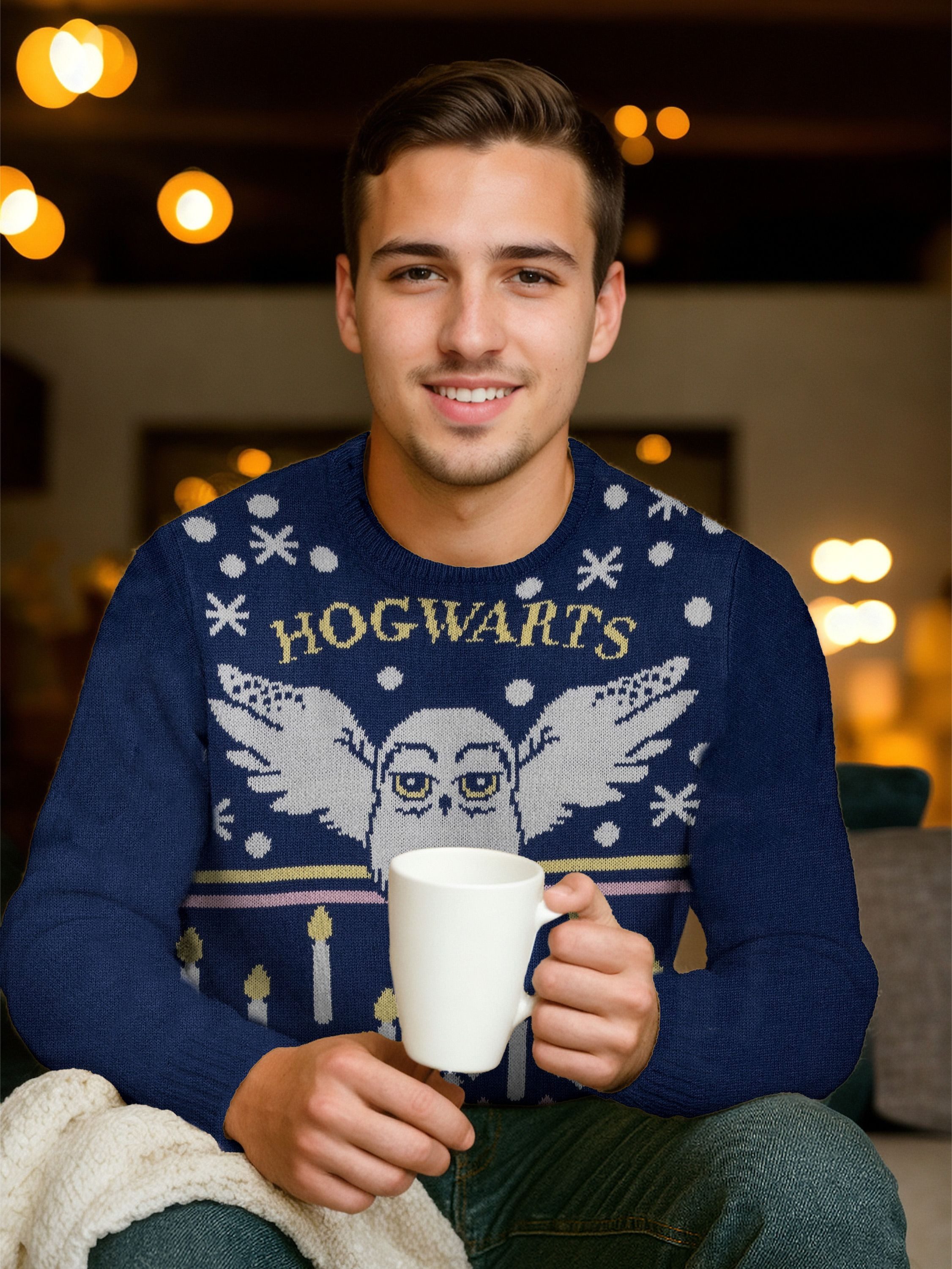 United Labels® Weihnachtspullover Harry Potter Winterpullover Hedwig Eule Winter Pullover Ugly Sweater