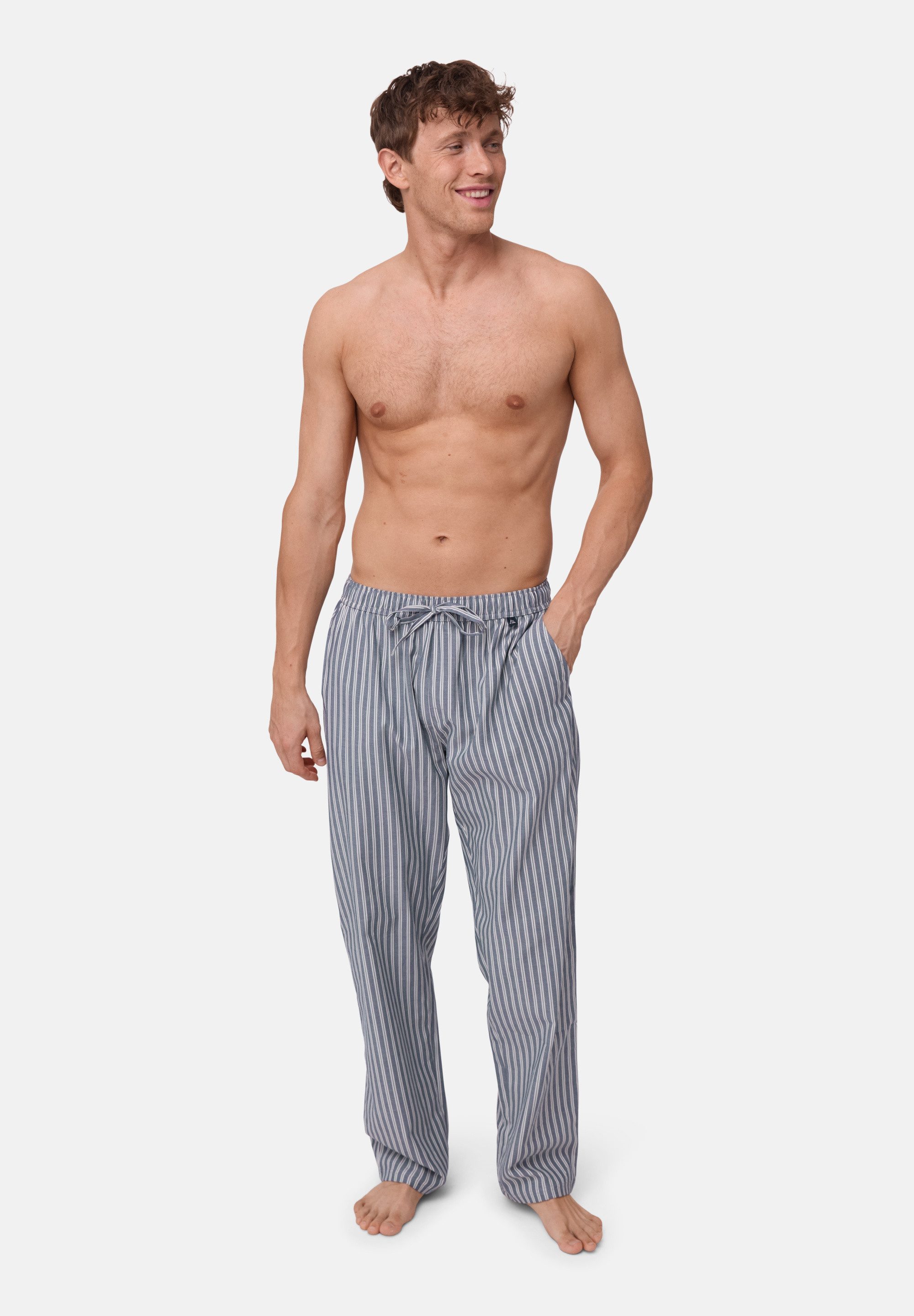 DANISH ENDURANCE Pyjamahose Pyjama Herren Schlafanzug aus Baumwolle, weiche Lounge-Hose mit Taschen