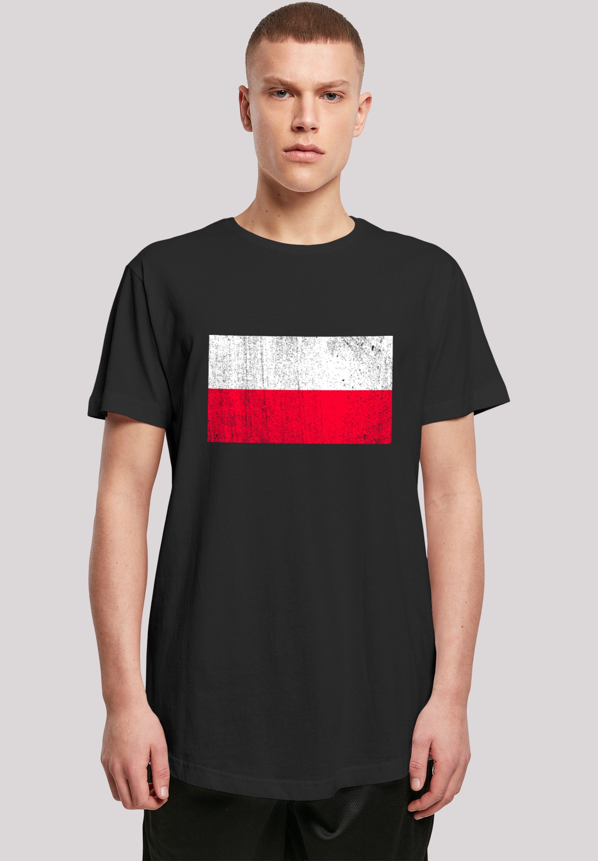 F4NT4STIC Poland Flagge distressed Print T-Shirt Polen
