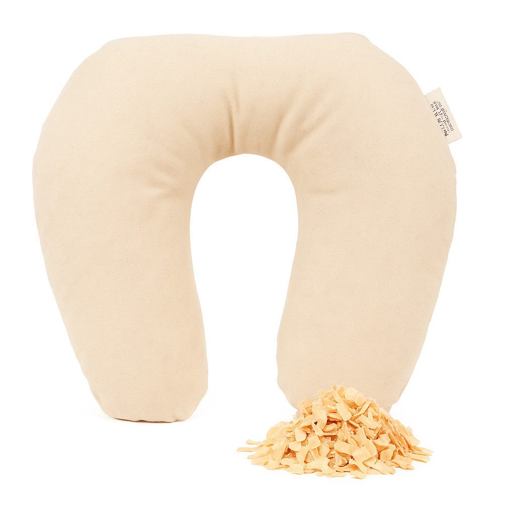 geborgenschlafen Nackenhörnchen mit Zirbenspänen, Nackenkissen Ergonomisch & Atmungsaktiv, Beruhigend  Ergonomisch  Ideal für Reisen & Zuhause