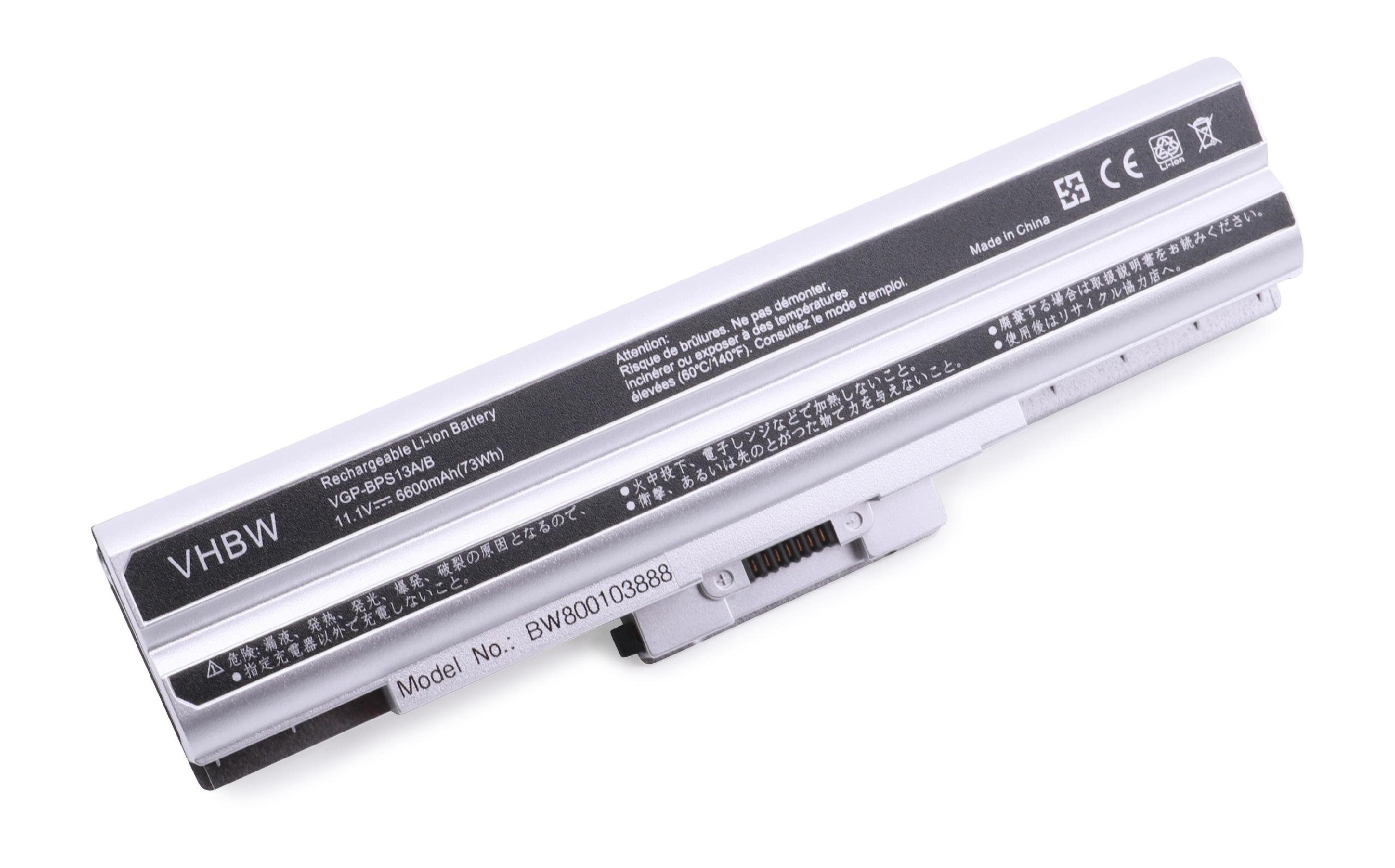 vhbw passend für Sony Vaio VPCF136FG/BI, VPCF137HG/BI, VPCF13Z1E/B, Laptop-Akku 6600 mAh