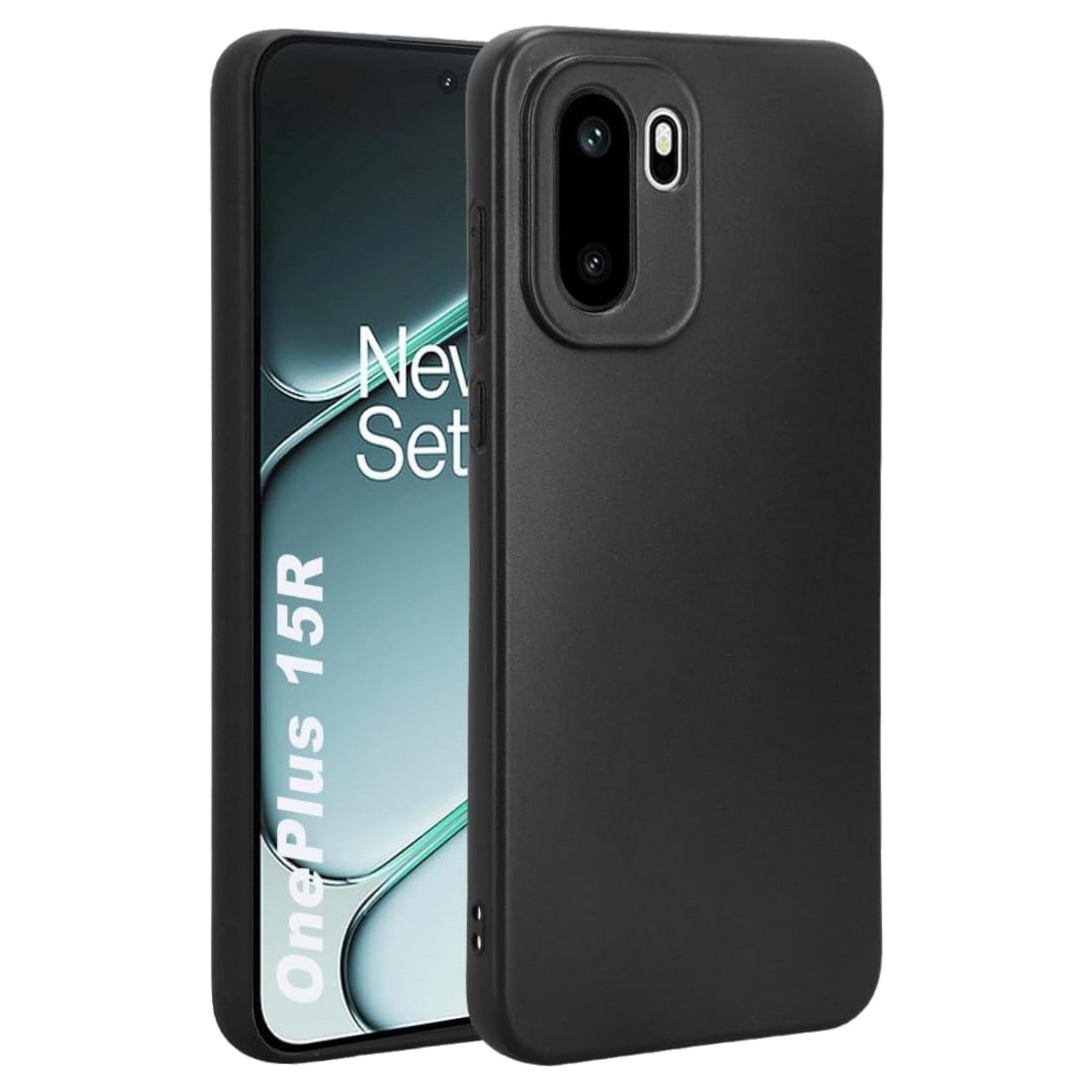Wigento Handyhülle für OnePlus 15R TPU Silikon Slim Dünn Flexibel Stoßfest Schwarz 6,83 Zoll, Stilvolle TPU Hülle, präzise Aussparungen, schützend