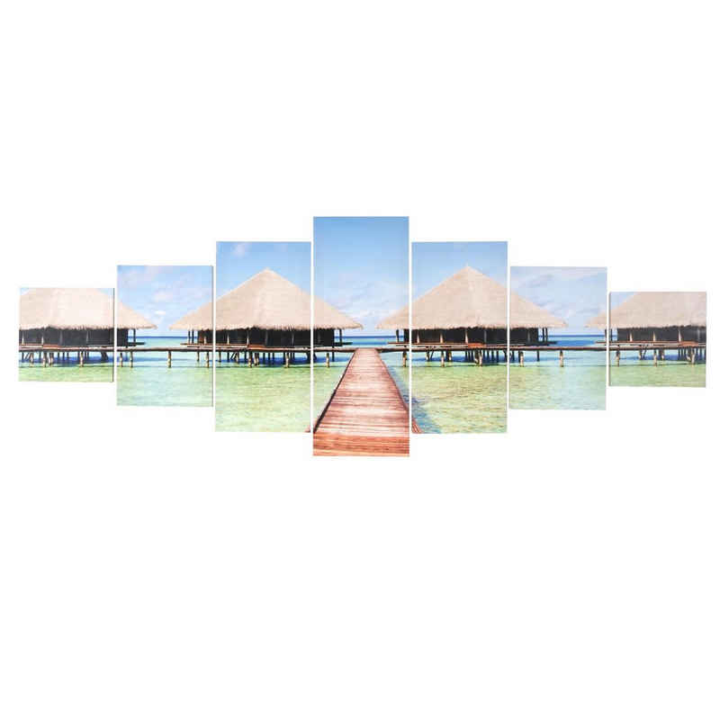 MCW Leinwandbild »Leinwandbild H375 XL«, Beach (7 St), Bildabstand individuell gestaltbar, Kräftige Farben, Modernes Design