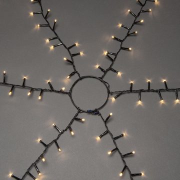 KONSTSMIDE LED-Baummantel Weihnachtsdeko aussen, Christbaumschmuck, 1080-flammig, Micro LED Compactlights Lichterkette mit Ring, 6 Stränge à 180 Dioden