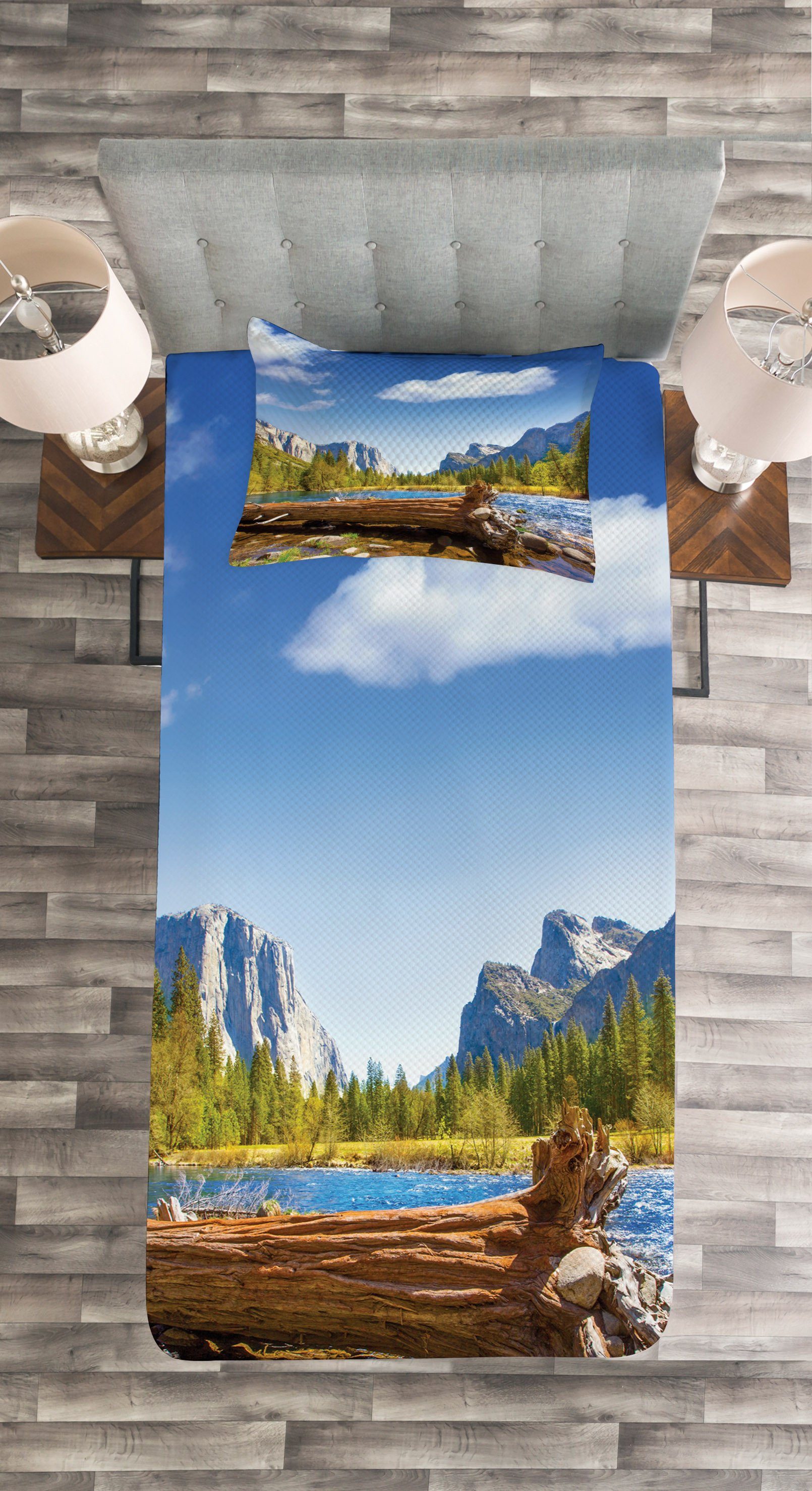 Tagesdecke Abakuhaus, Kissenbezügen Waschbar, amerikanisch Set mit Kalifornien Yosemite