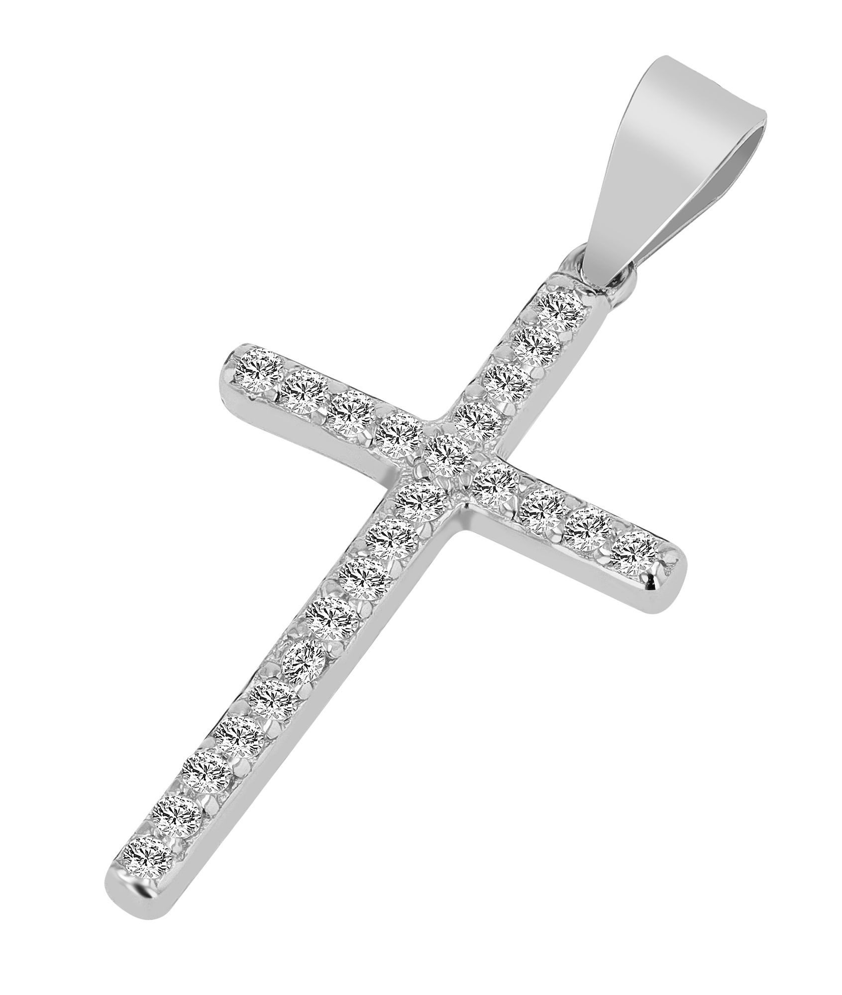 Kettenanhänger Anhänger – Kreuzanhänger aus 925 Silber mit Zirkonia