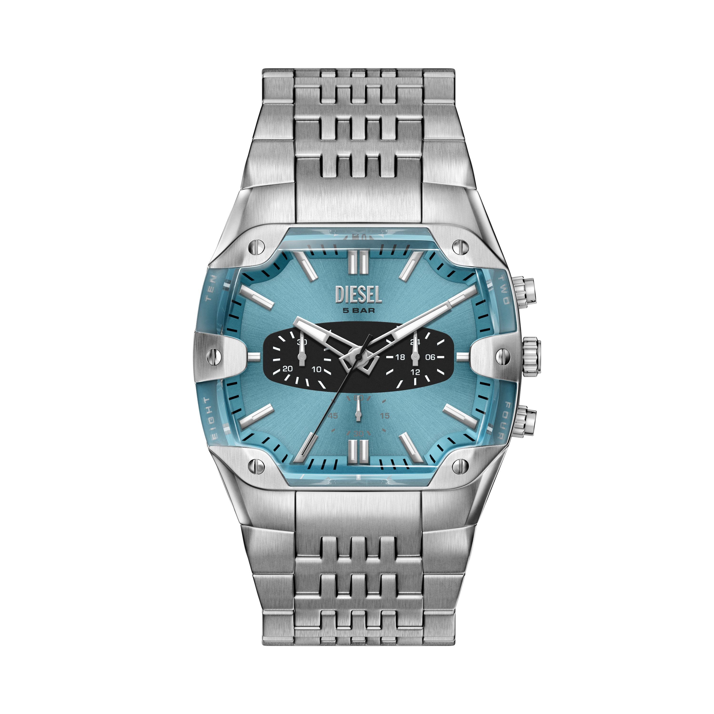 Diesel Chronograph Spiked Cushion DZ4725, Quarzuhr, Armbanduhr, Edelstahlarmband, analog, Stoppfunktion
