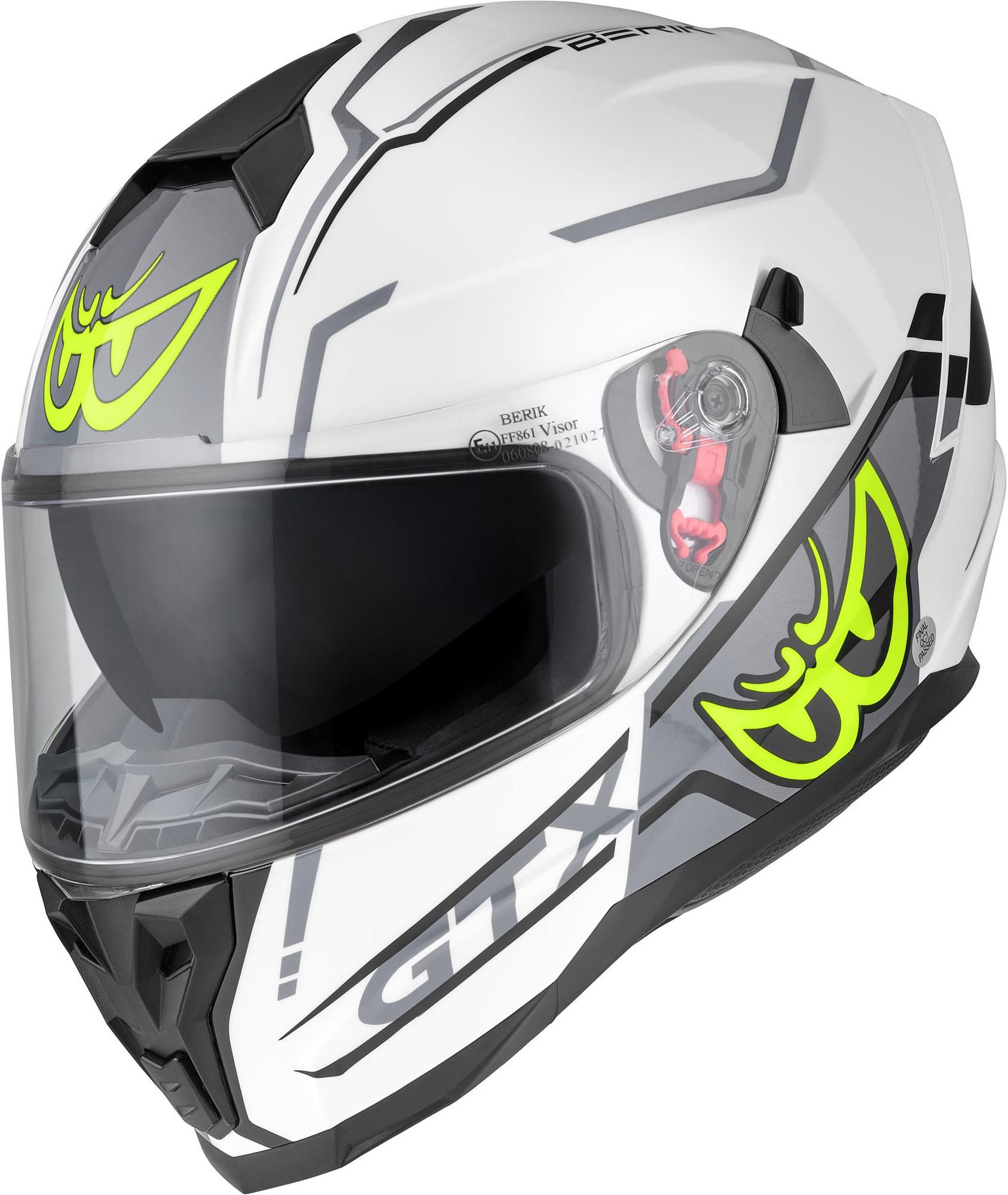Berik Motorradhelm FF869 Arok Helm, vorbereitet für Kommunikationssystem,herausnehmbares Innenfutter
