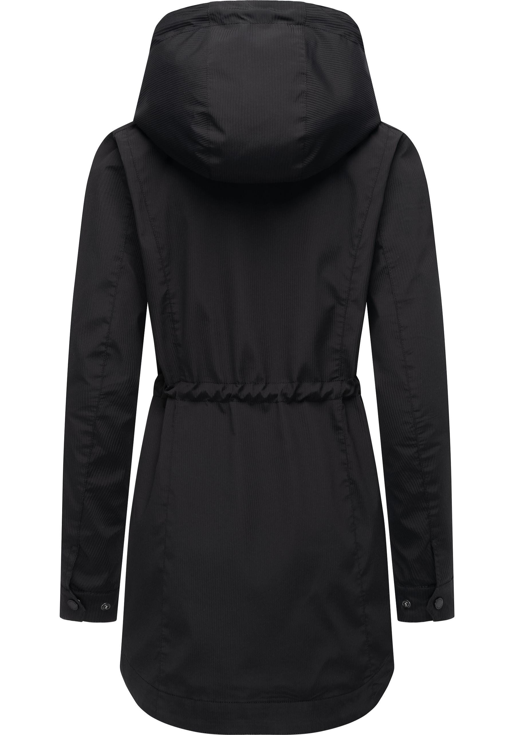 Ragwear Kurzmantel Dakkota B Übergangsjacke wasserdicht mit feiner Rillenstruktur