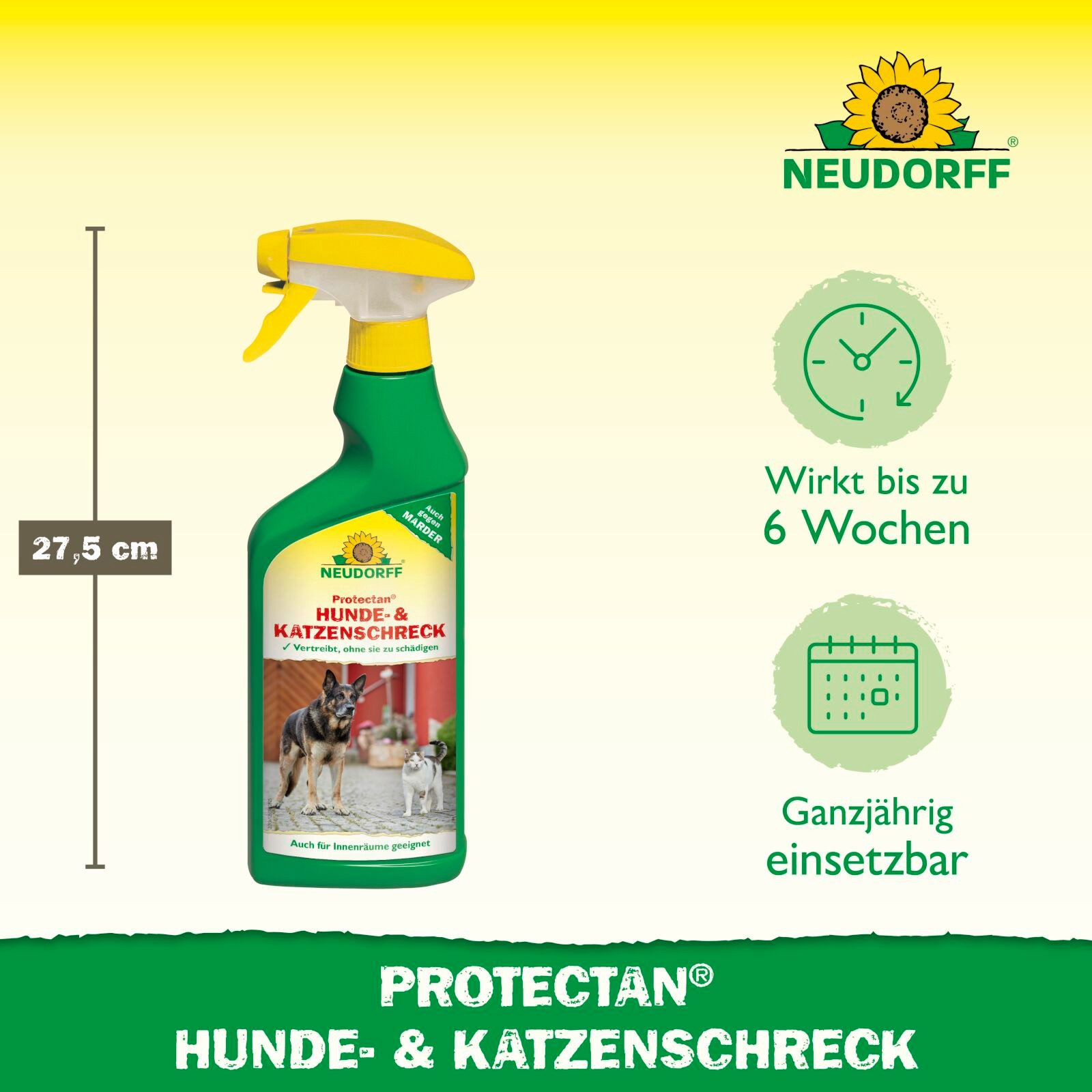 Neudorff Vergrämungsmittel Protectan Hunde- und KatzenSchreck 500 ml, 0.5 l, Geruchsbasiertes Fernhaltespray für Innen- und Außenbereiche, 500 ml für bis zu 10  – Bild 3 von 5