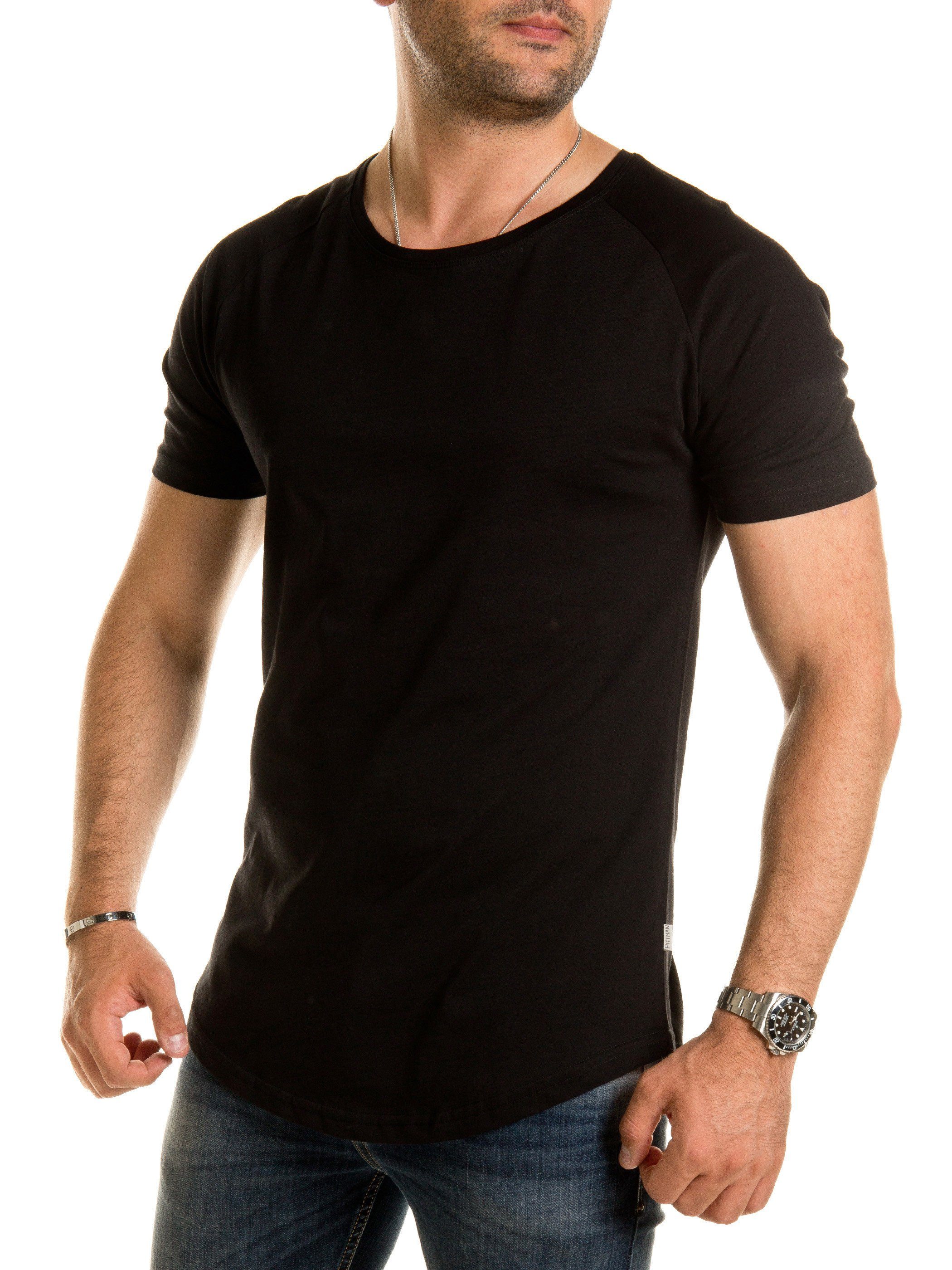 Pittman T-Shirt Pittman - Quin Oversize Basic Tee Crew Neck (1-tlg) black (164007)