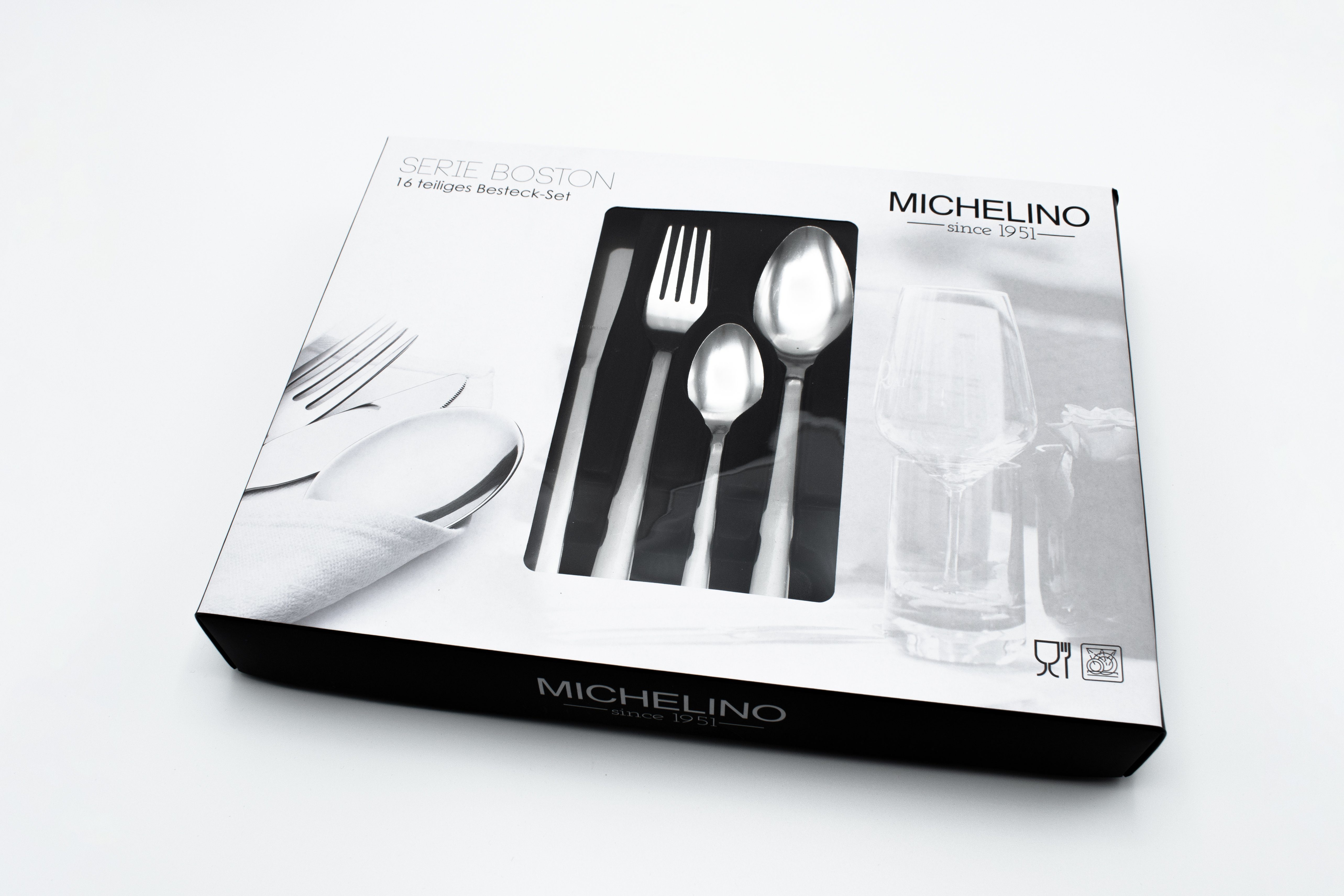 Michelino Besteck-Set 16 teilig Besteckset Edelstahl 4x Ножи, Gabel, Löffel, Teelöffel (16-tlg)