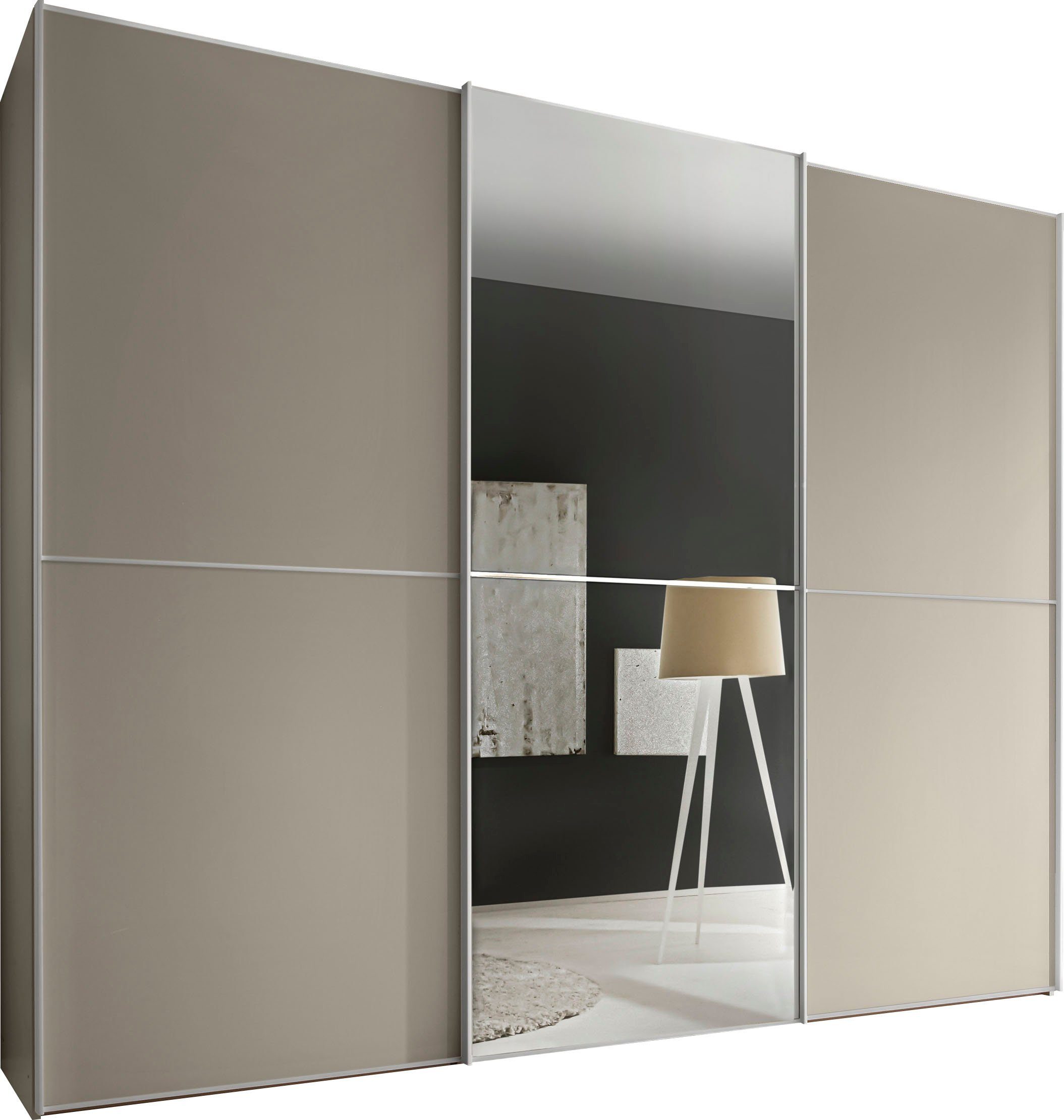 STAUD Schwebetürenschrank Sinfonie Plus, edles Design in hochwertiger Qualität, Made in Germany Mit Spiegeltüre und vier verschiedenen Ausstattungsvarianten