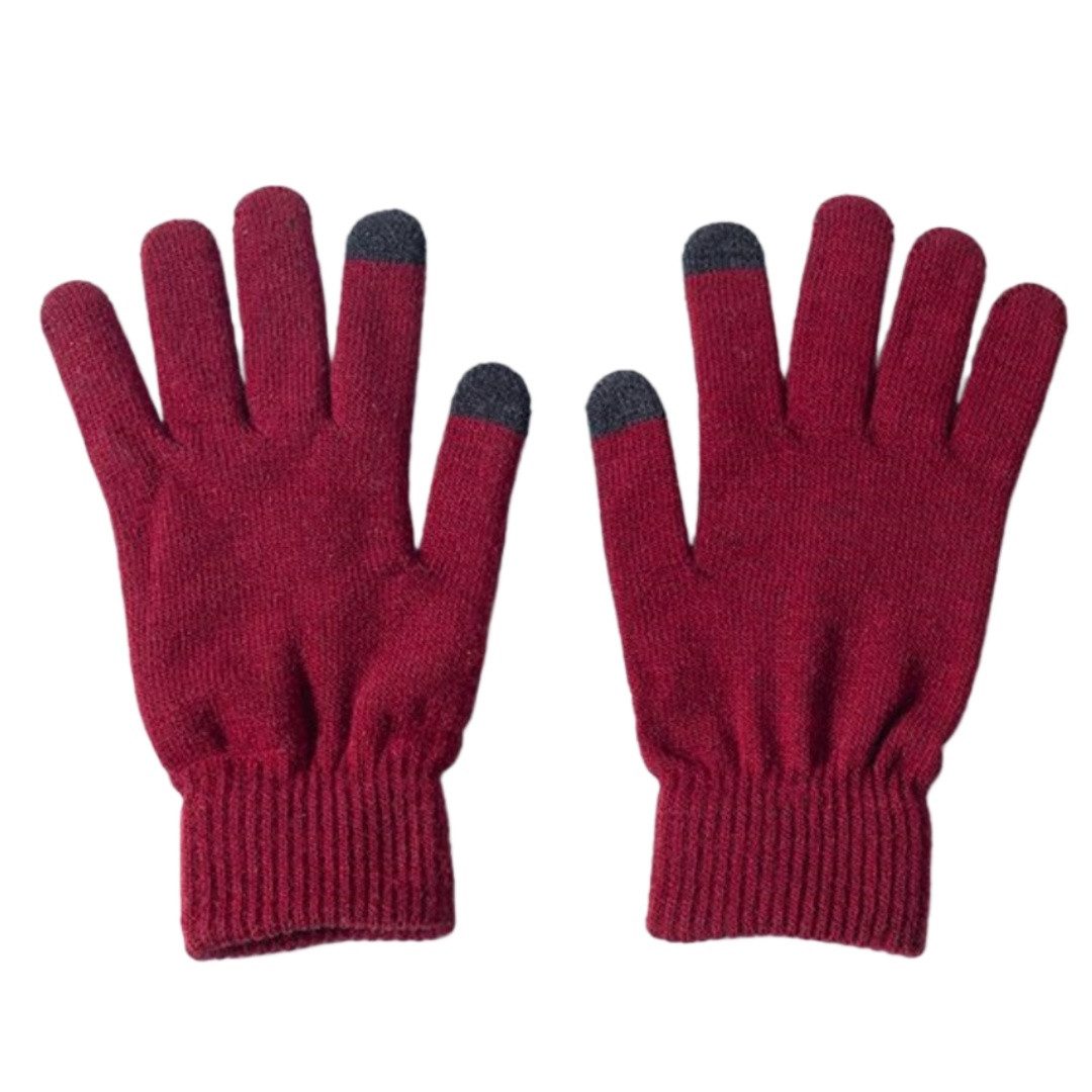 Coonoor Strickhandschuhe Winterhandschuhe Touchscreen Vollfinger Handschuhe für Unisex (Rutschfest und Verdickt) Ideal für Damen Herren Radfahren Outdoor