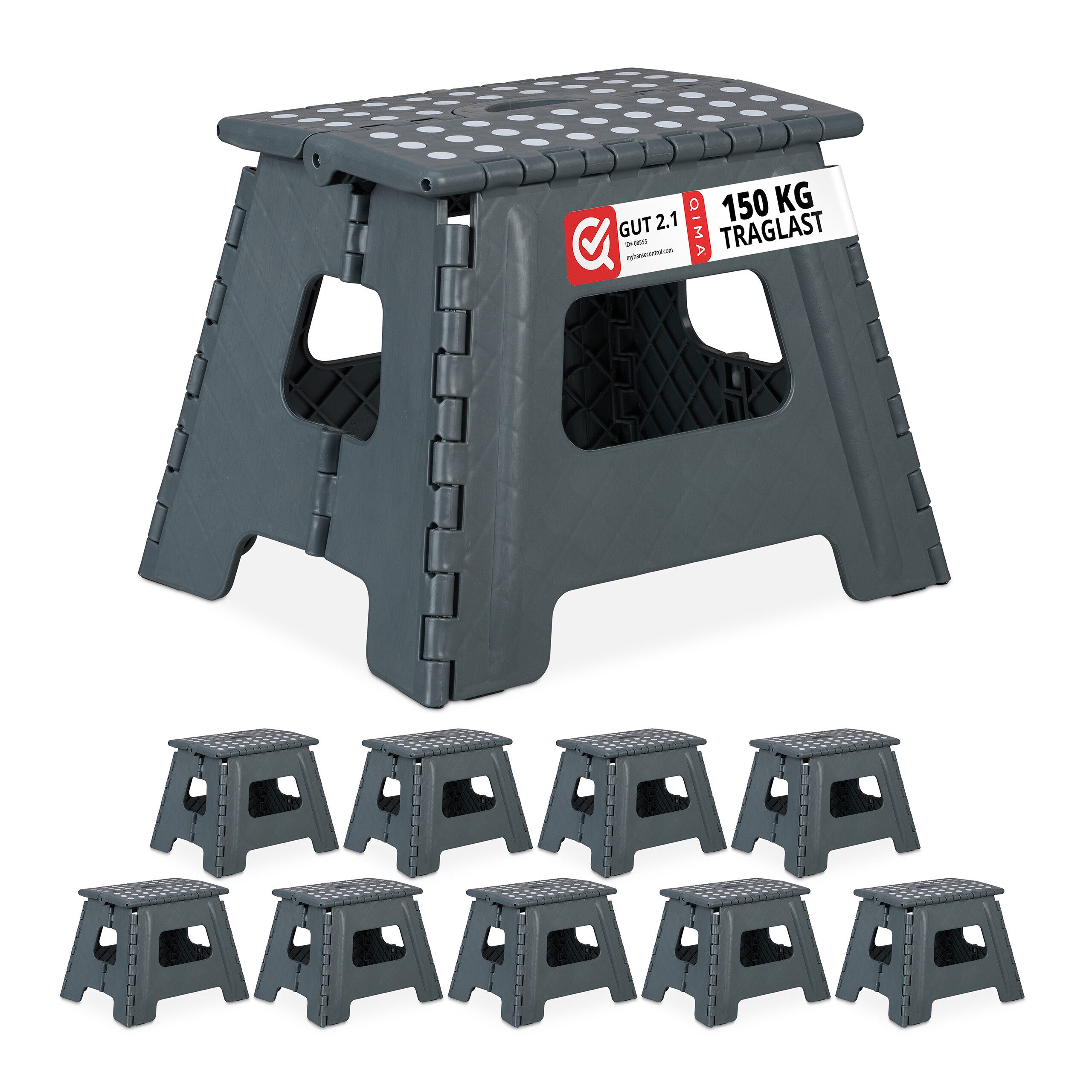 Sitzhocker 10 x Klapphocker faltbar L dunkelgrau