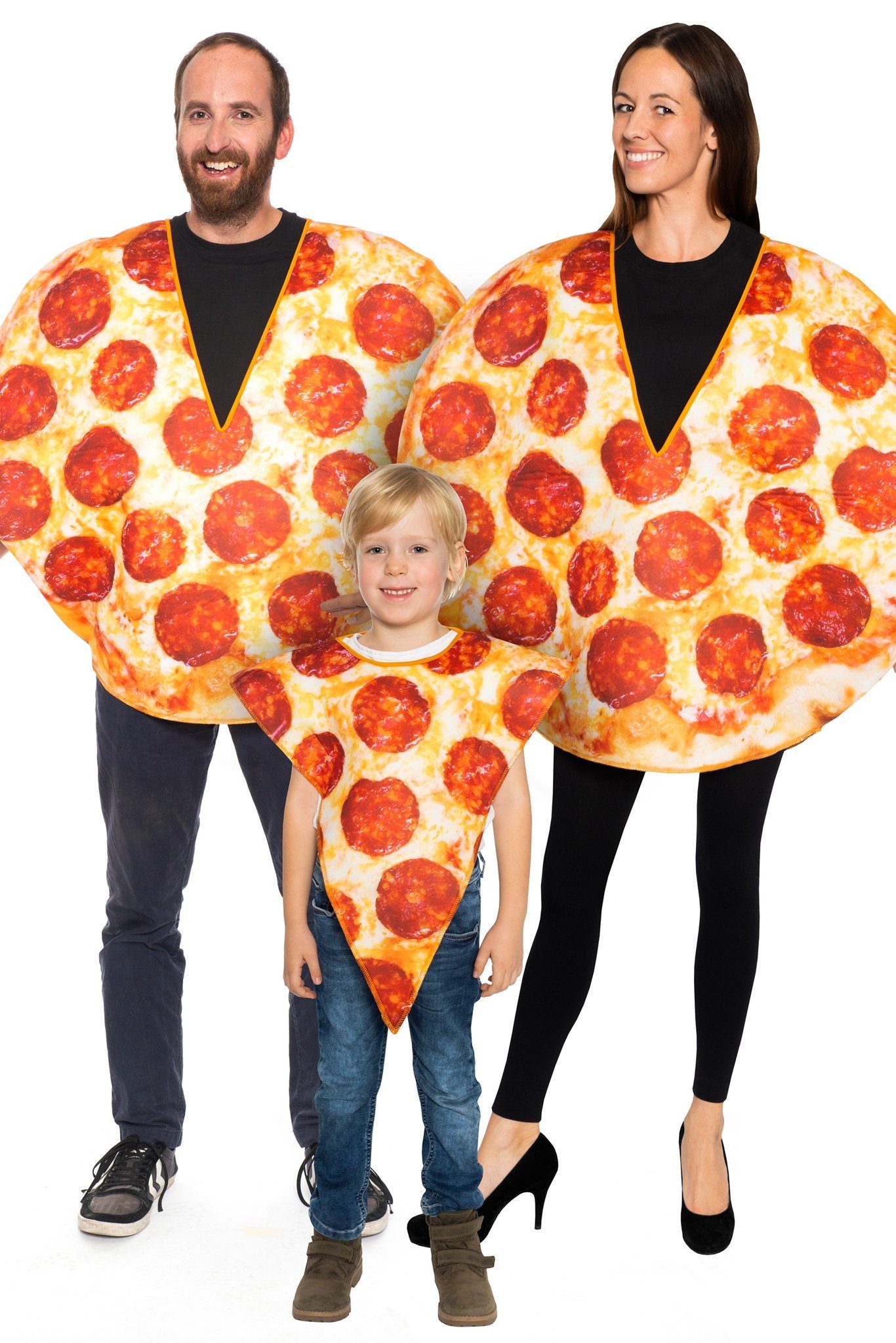 Maskworld Lebensmittel-Kostüm Party Pizza Outfit - Faschingskostüm Karneval Hall, Macht nicht dick