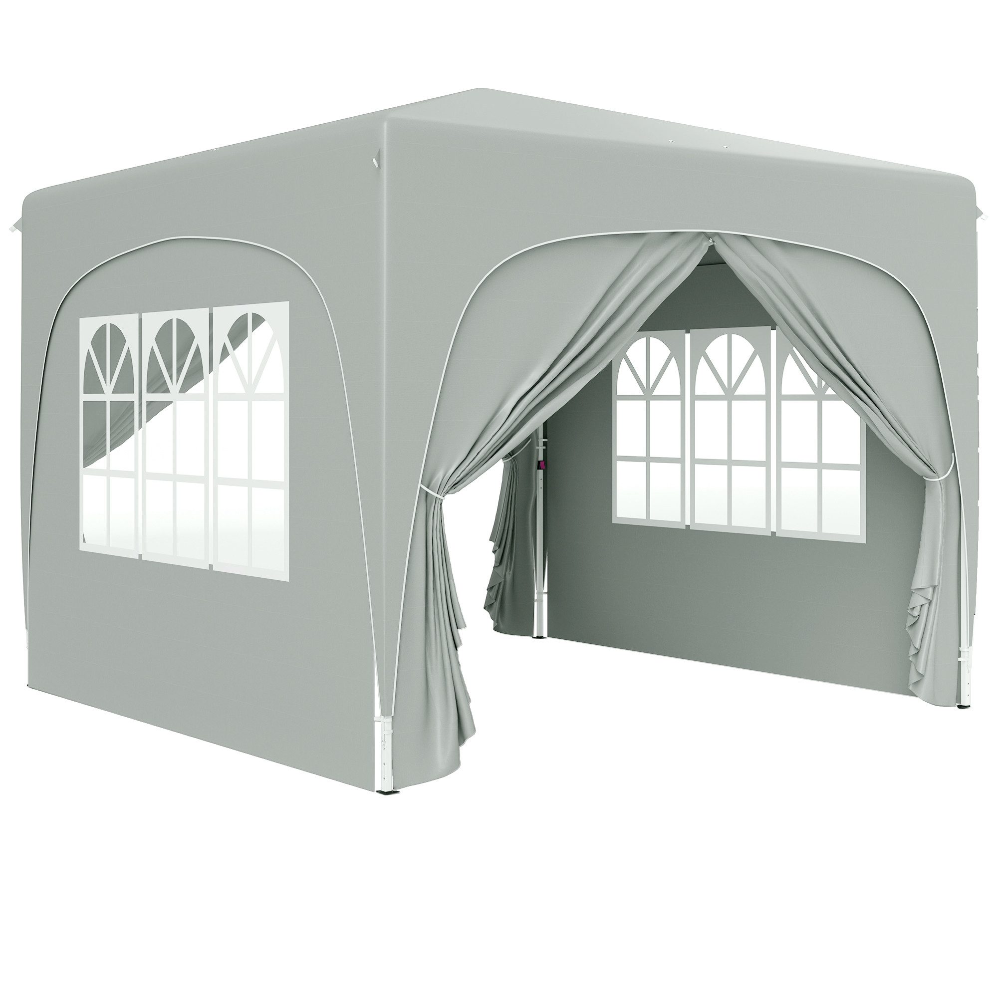 Pavillon 3x3m, wasserabweisend Stabil Winterfest Pop-up Faltpavillon