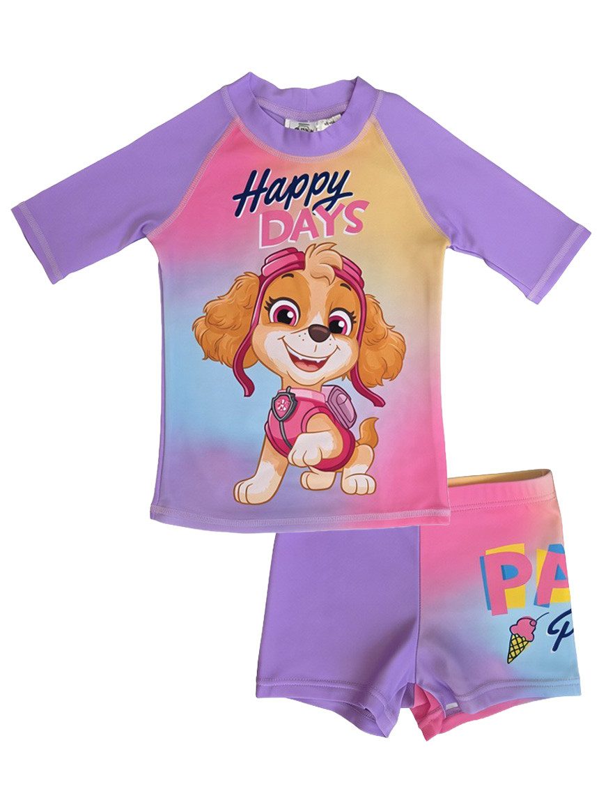 United Labels® Badeanzug Paw Patrol Schwimmset UV-Schutz 30 Happy Days Badeanzug Zweiteiler