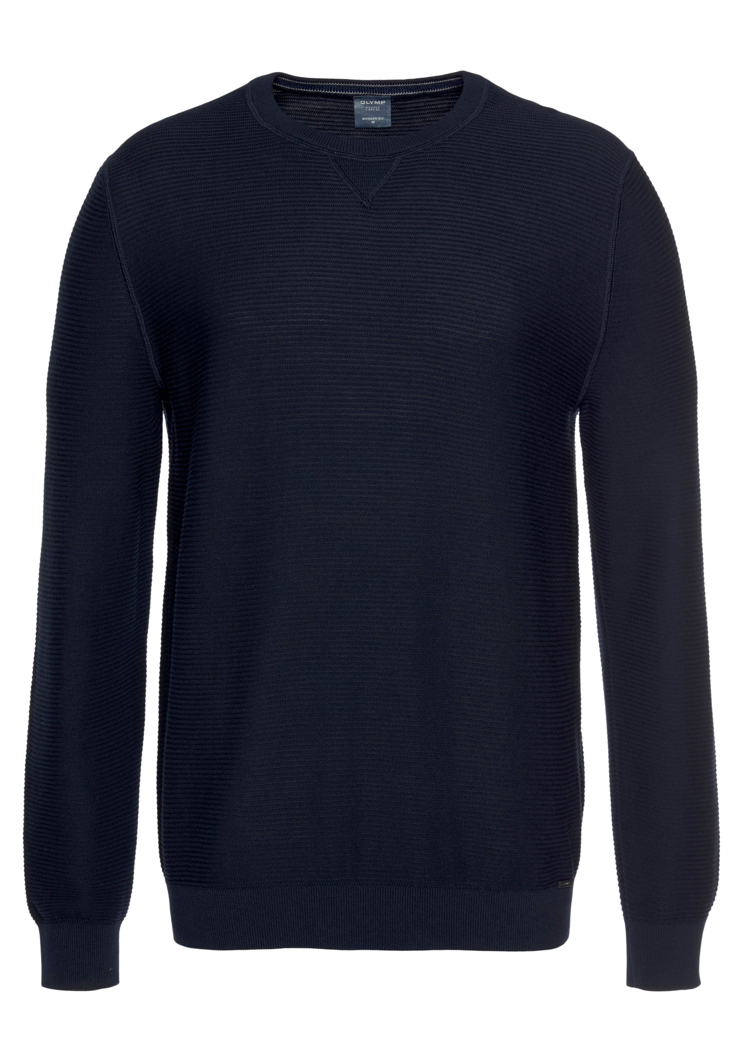 OLYMP Rundhalspullover OLYMP Strick Casual mit modischem Strukturmuster günstig online kaufen
