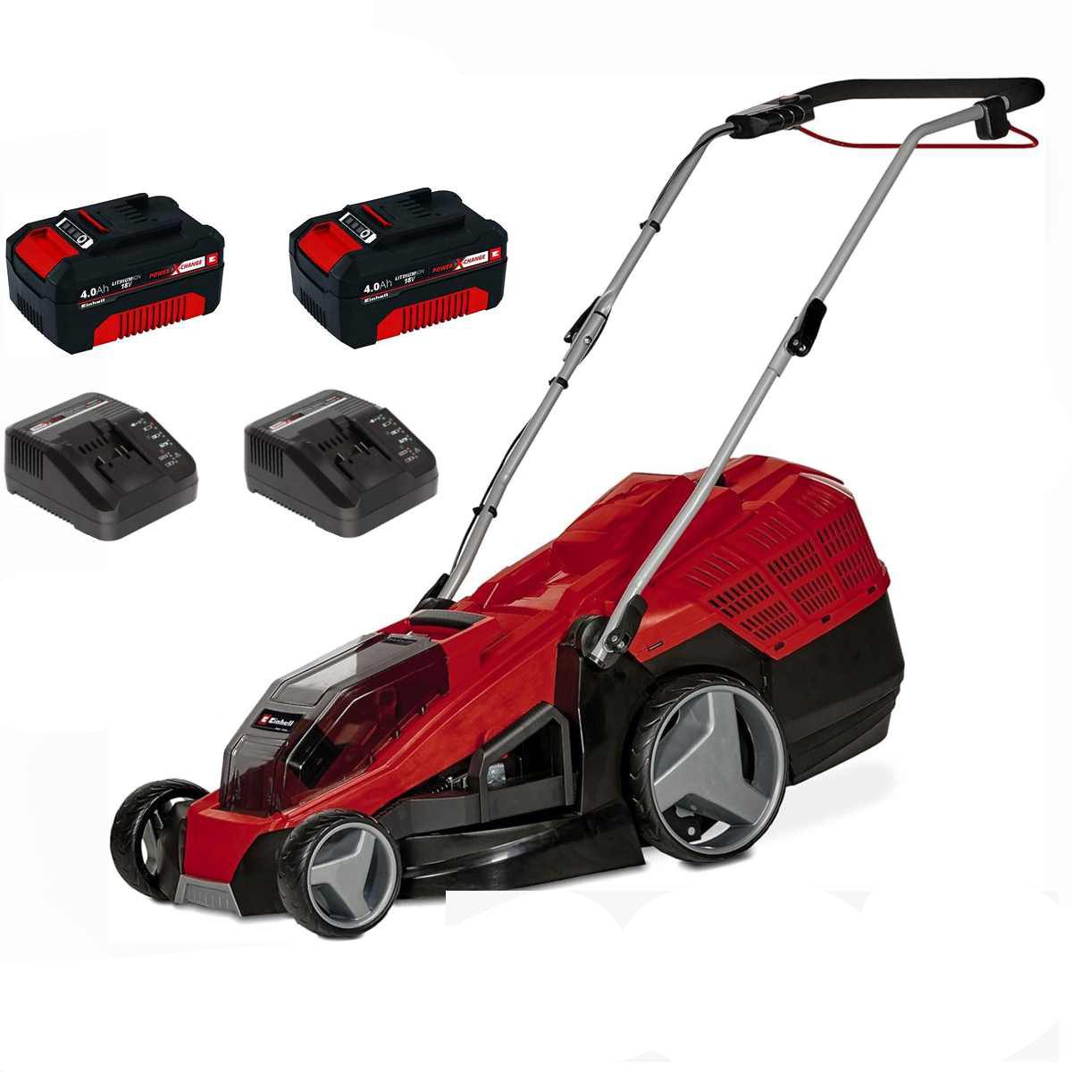 Einhell Akkurasenmäher Rasenmäher GE-CM 36/43 Li M 36V (2x18V) mit Akku / Ladegerät)