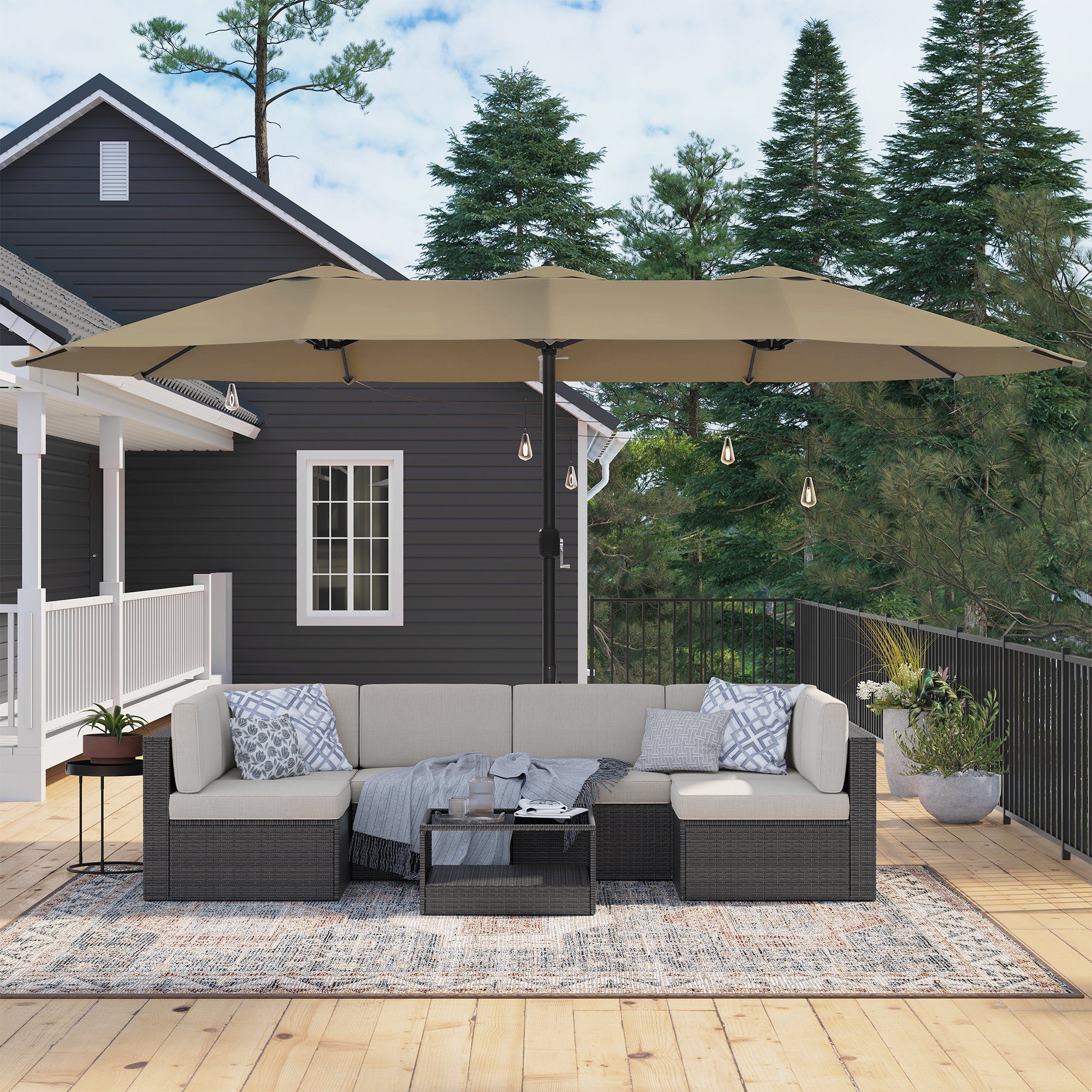 SONGMICS Sonnenschirm, LxB: 460x270 cm, extra günstig online kaufen