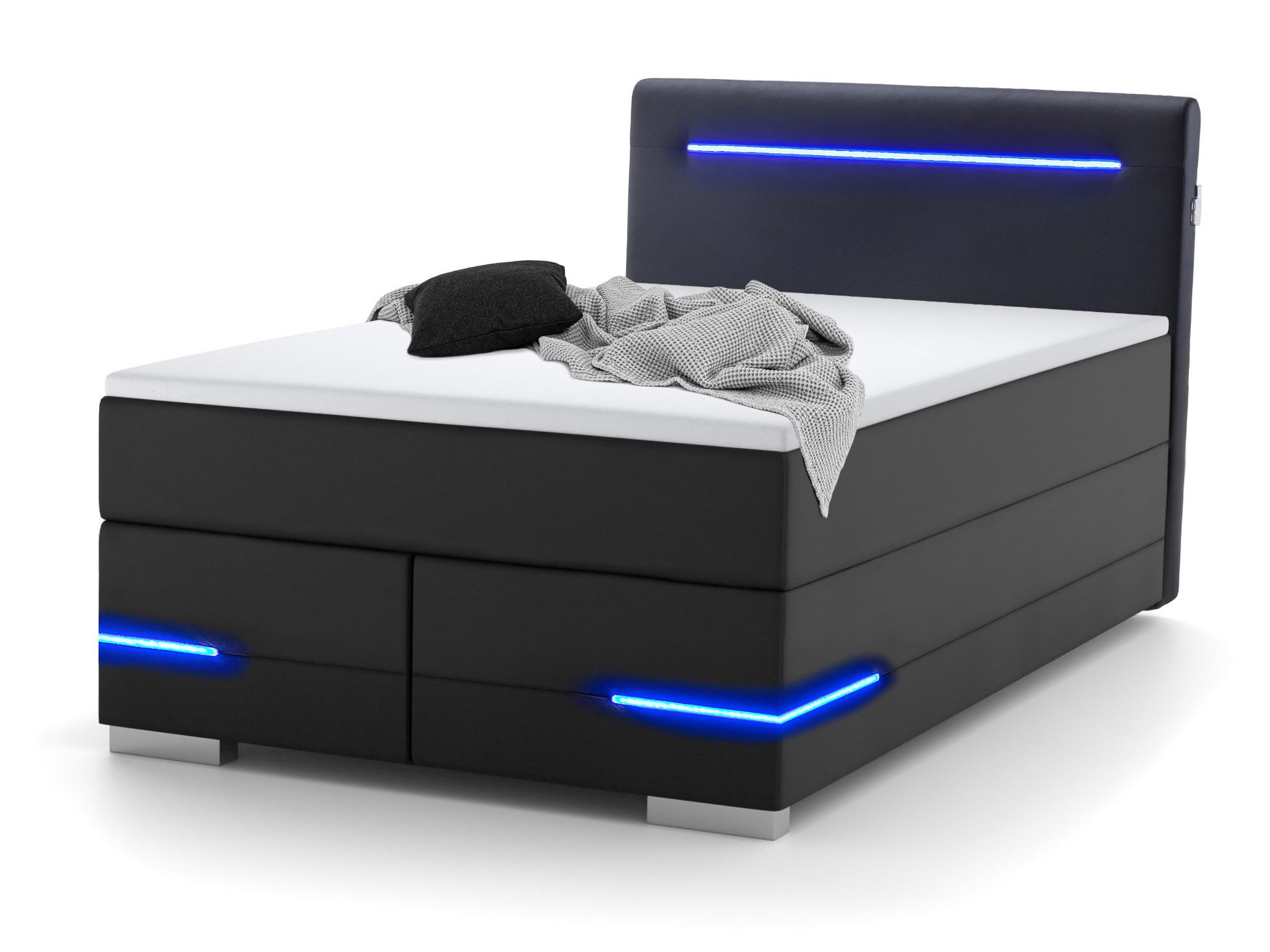 wonello Boxspringbett Lennox, mit LED-Beleuchtung, 2x günstig online kaufen