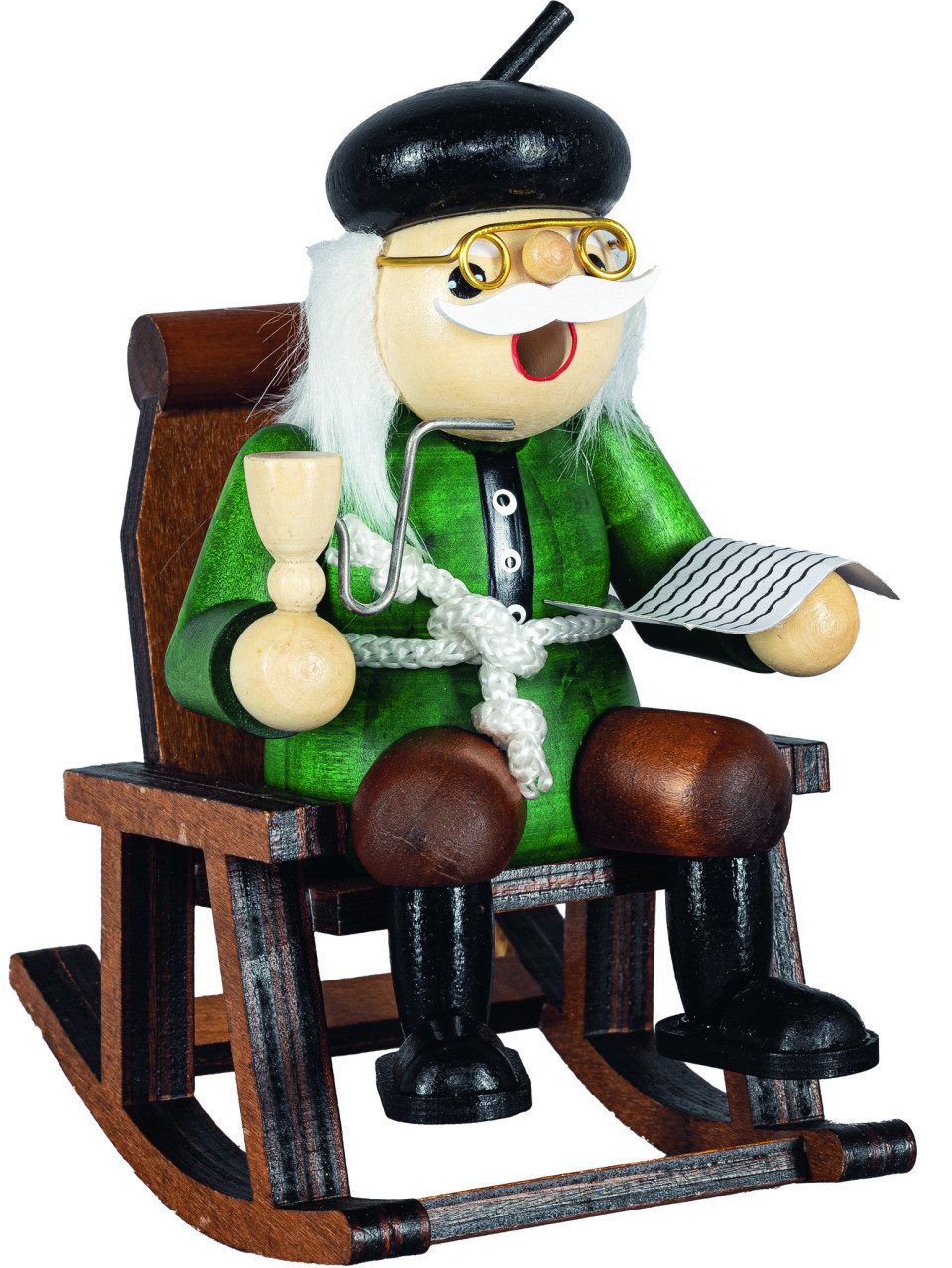 SAICO Original Räuchermännchen Saico Räucherfigur Opa im Stuhl Holz 30 cm