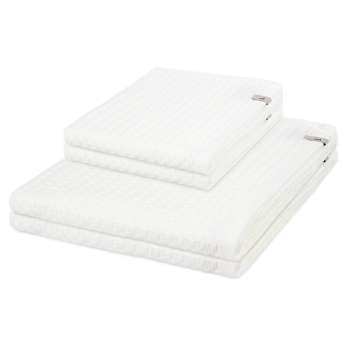 Möve Handtuch Set Piquee, Waffel-Pique (Spar-Set, 4-St), 2 X Handtuch 2 X Duschtuch im Set - Baumwolle - Saugstark