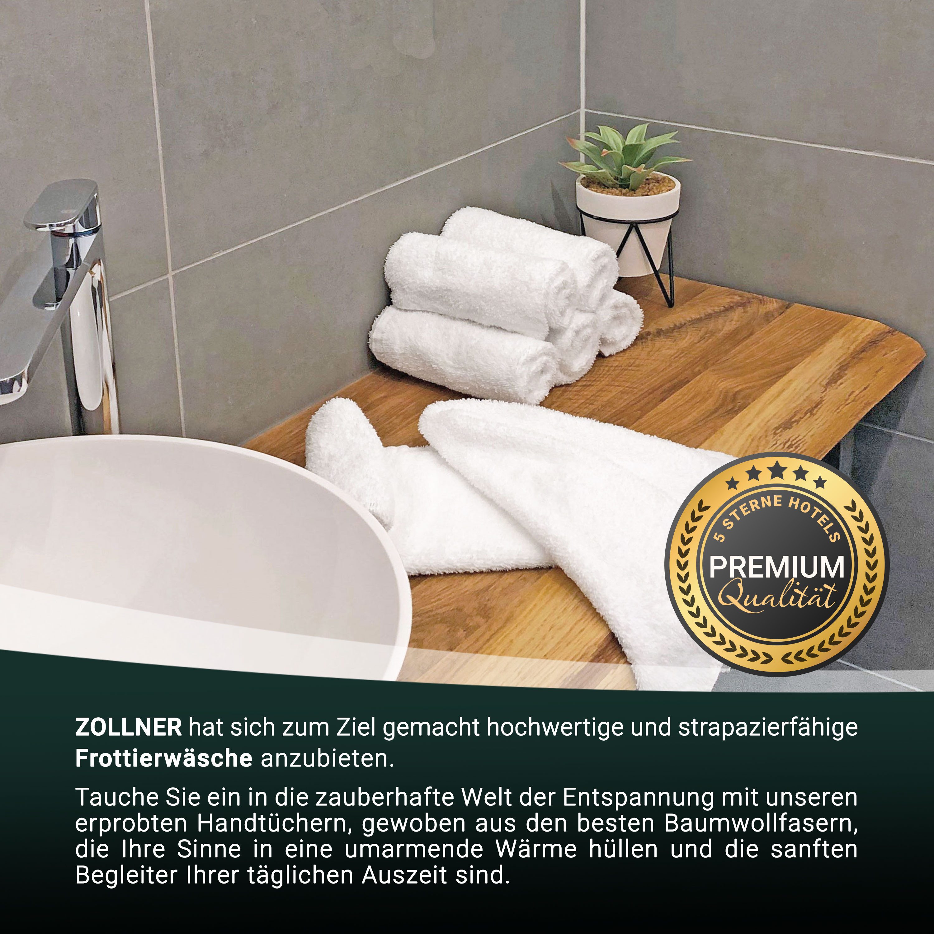 ZOLLNER Gästehandtücher, Walkfrottier (10-St), 30 x 50 cm, 100% Baumwolle, alle Farben bis 95°C waschbar