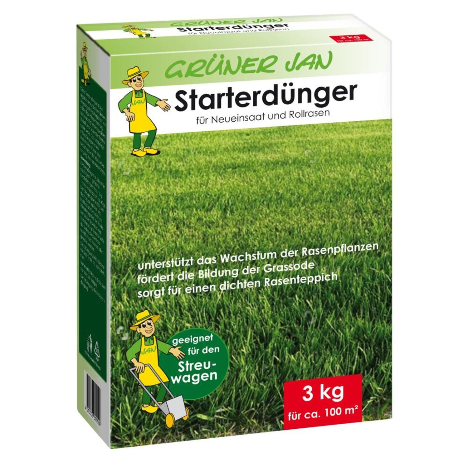 BURI Pflanzendünger Grüner Jan Starterdünger 3kg Rollrasen Saat