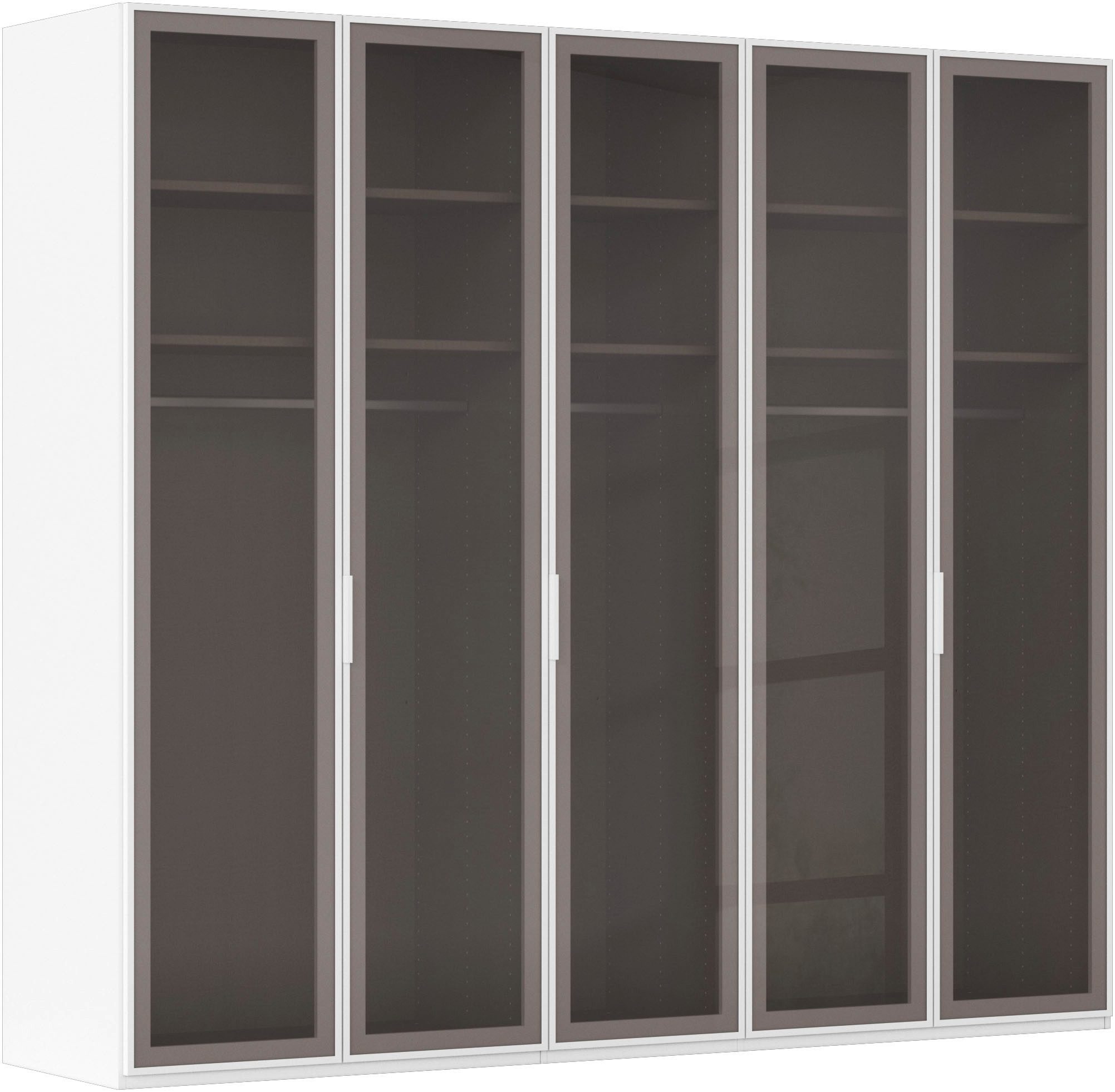 rauch Kleiderschrank Schrank Garderobe SKAT SHINE Breiten 151/201/251/301cm, Höhe 223/235cm (3 verschiedene Ausstattungen BASIC/CLASSIC/PREMIUM (inkl. SOFT-CLOSE) edle Schrankfront mit hochwertigen Glasrahmentüren MADE IN GERMANY