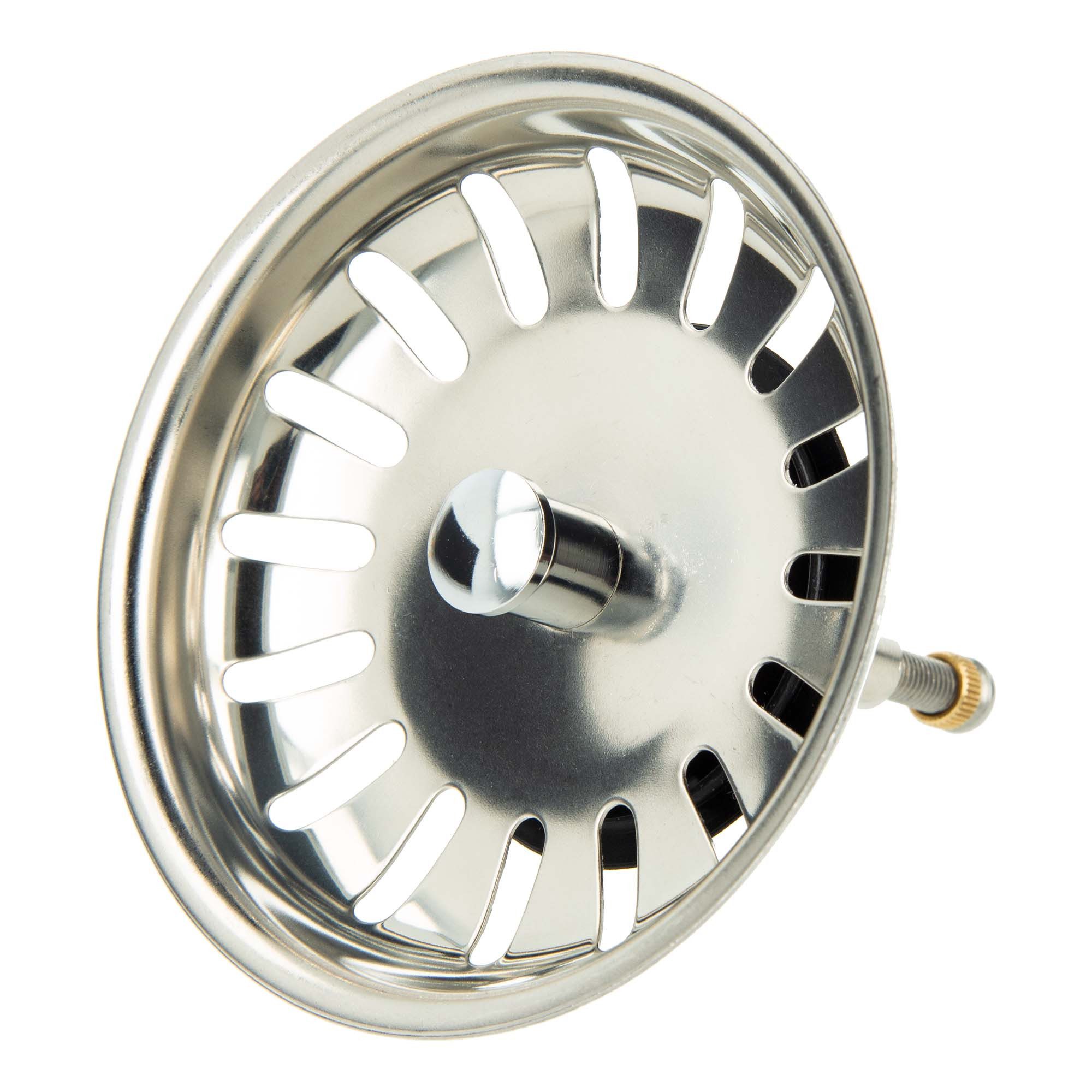 tecuro Siphon Siebkorb Ø 81 mm mit Metall-Führungsstange 8 mm und Höhenverstellung von TECURO
