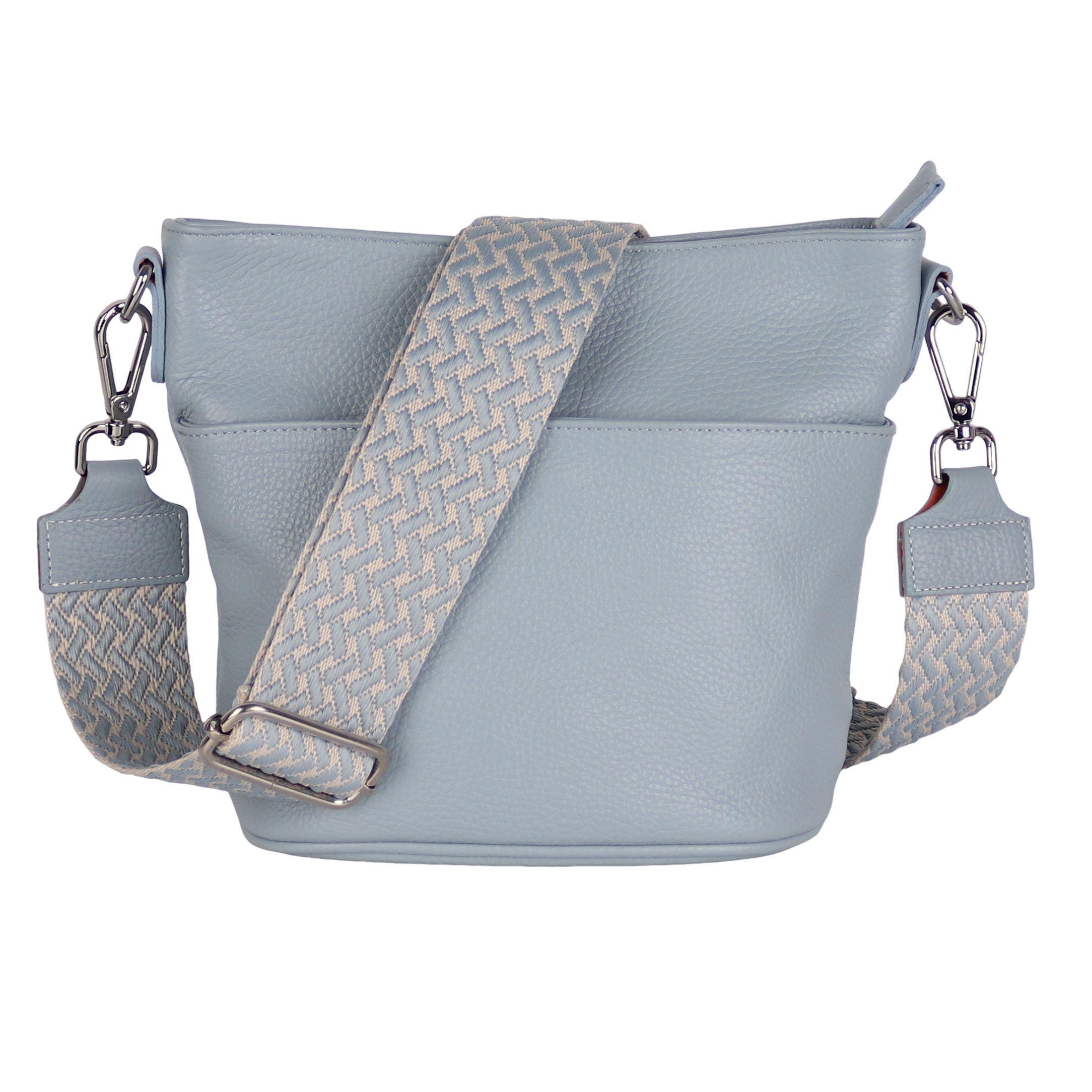 MIRROSI Umhängetasche Damen, Crossbody Bag, Echtleder Made in Italy (1 Tasche 2 Gurte oder Basic Version 1 Tasche 1 Gurt), 24x18x12cm (BXHXT)