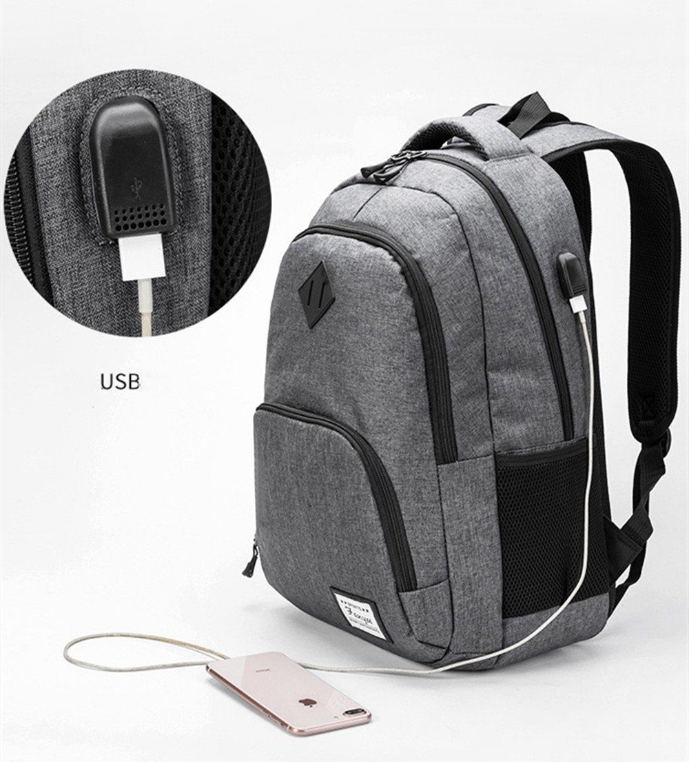 XDeer Rucksack Tagesrucksack mit 15.6Zoll Laptopfach,Schuletasche,Reiserucksack (Set),Laptoprucksack,Basics Melange,Rucksack 22 Zoll