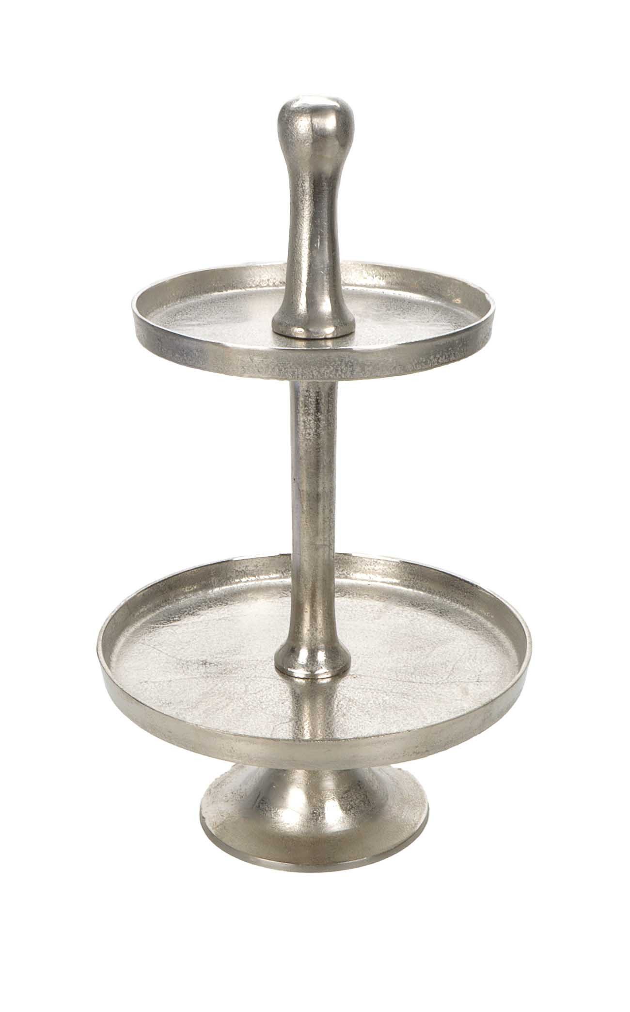 Bubble-Store Etagere Servierständer, Aluminium, (HxØ pro Platte) ca. 67 x 40 / 32 cm, 1-tlg., Aluminium gebürstet), Große Etagere 2 Etagen