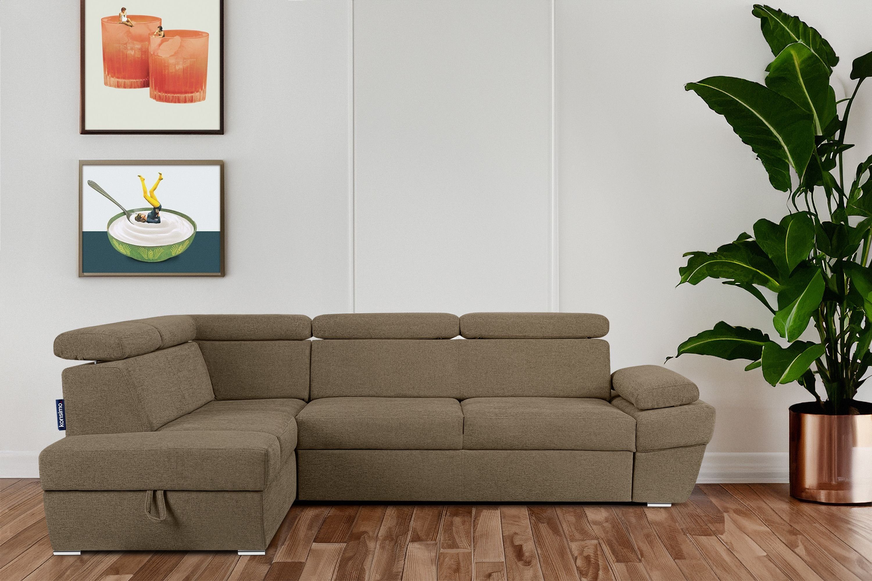 KONSIMO® Ecksofa RATLO Ecksofa, mit Bettfunktion günstig online kaufen